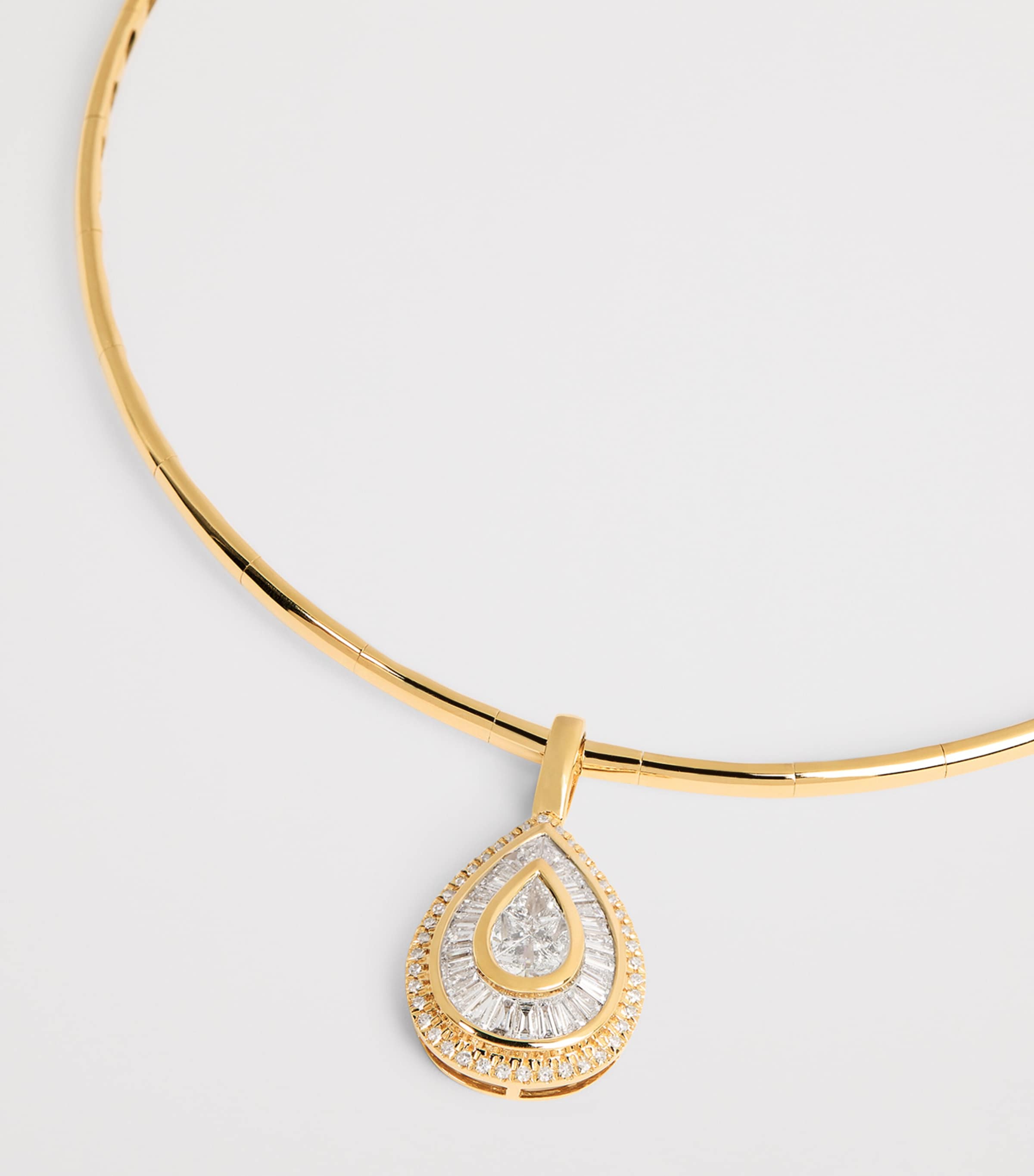 Yellow Gold and Diamond Pendant Choker YELLOW GOLD Image 2