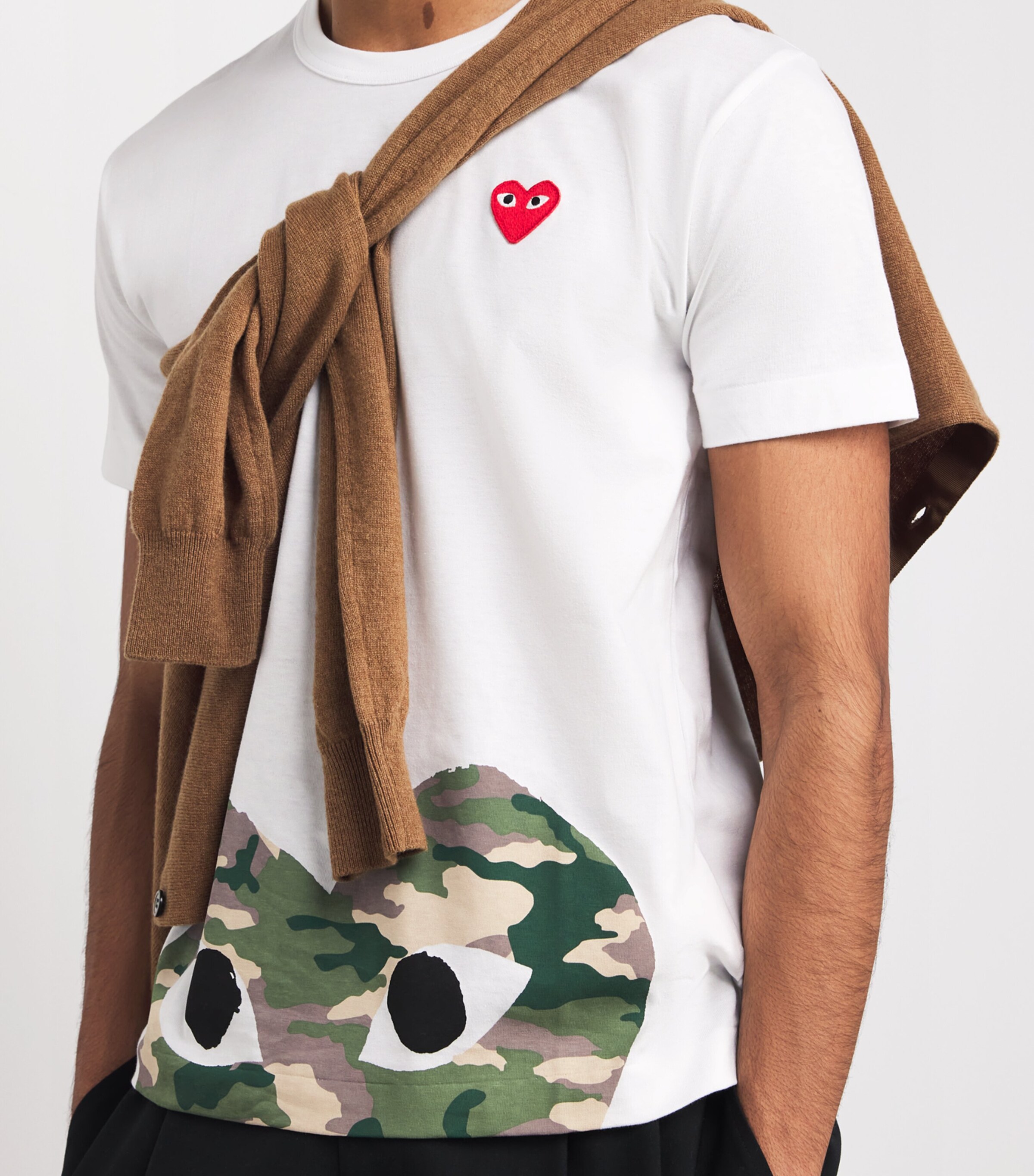 Camouflage Half Heart Logo T-Shirt 1 - WHITE Image 6