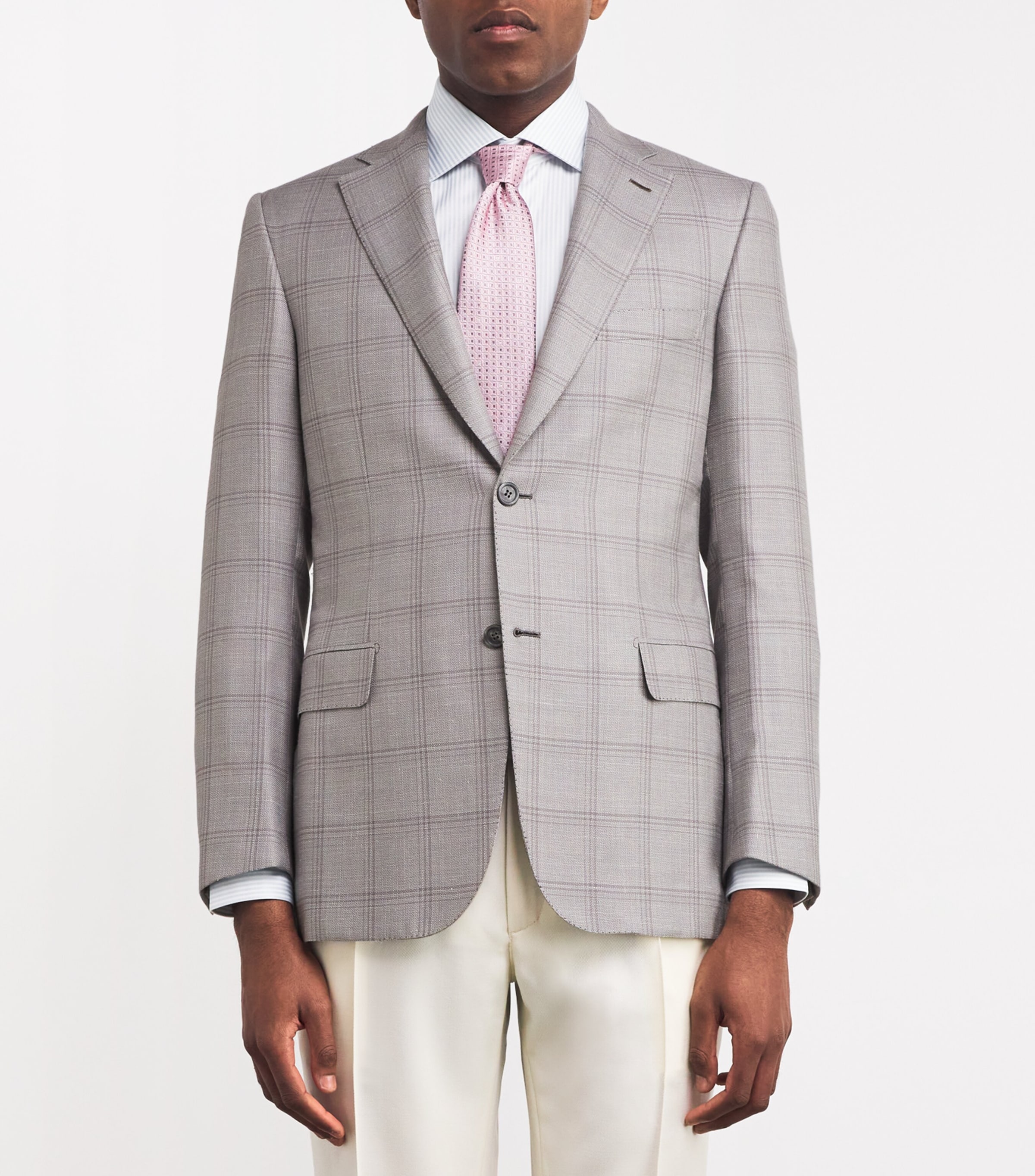 Brioni Mens Wool-Blend Check Blazer Image 3