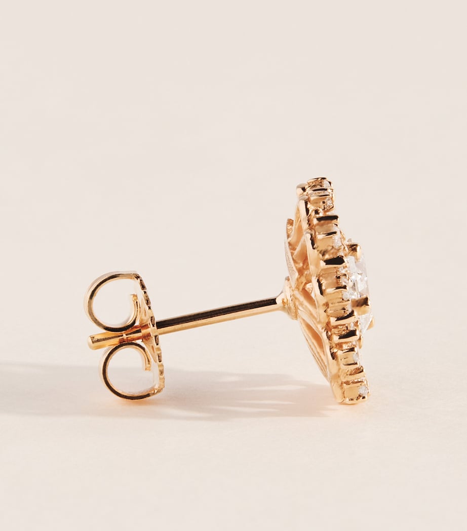 Suzanne Kalan Rose Gold and Diamond Flower Stud Earrings Rg/wd Image 3