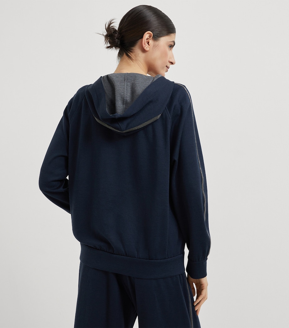 Cotton-Blend Two-Way Zip Hoodie C8366 Image 3