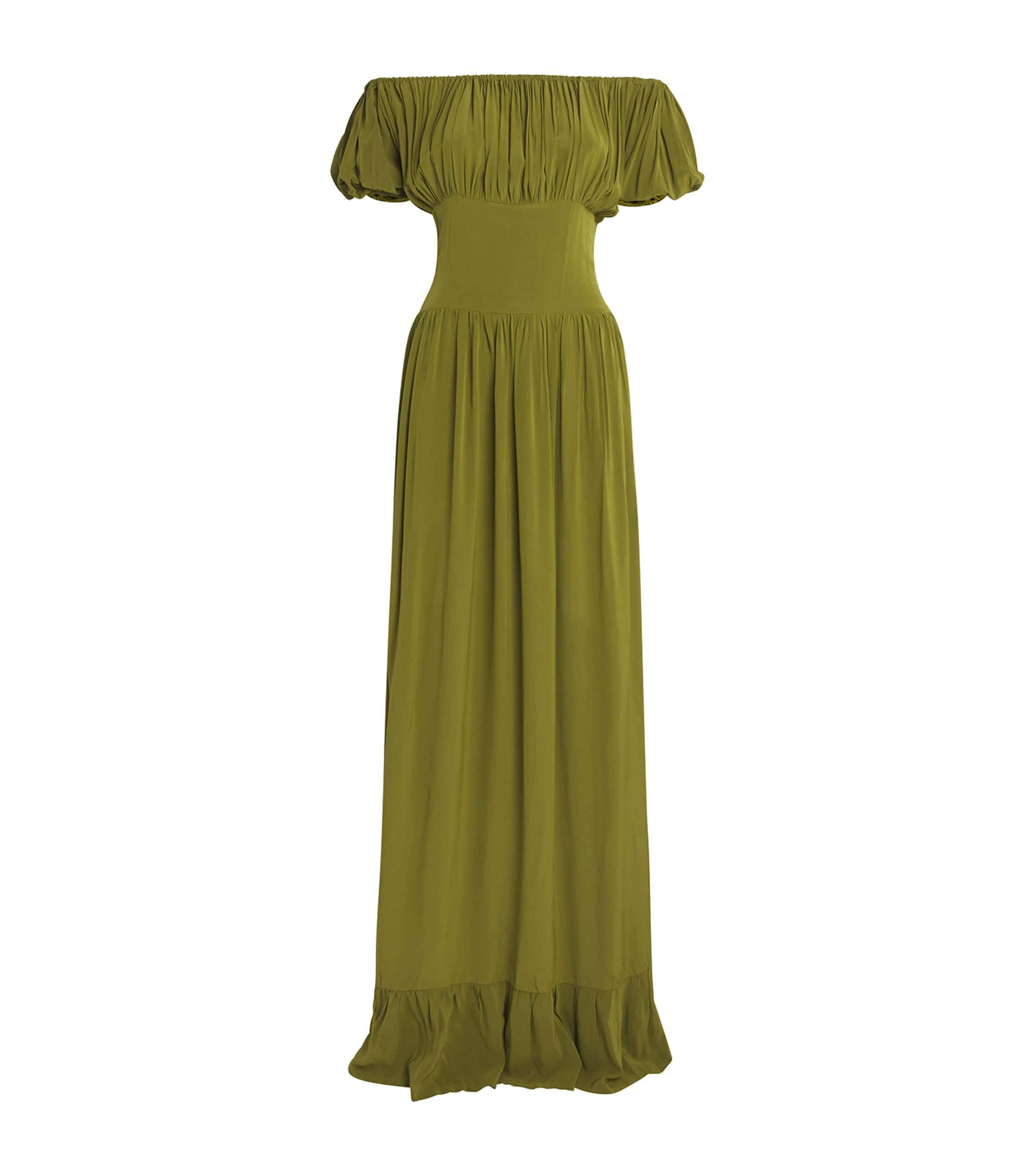 EVARAE CREPE DE CHINE HESTIA MAXI DRESS 