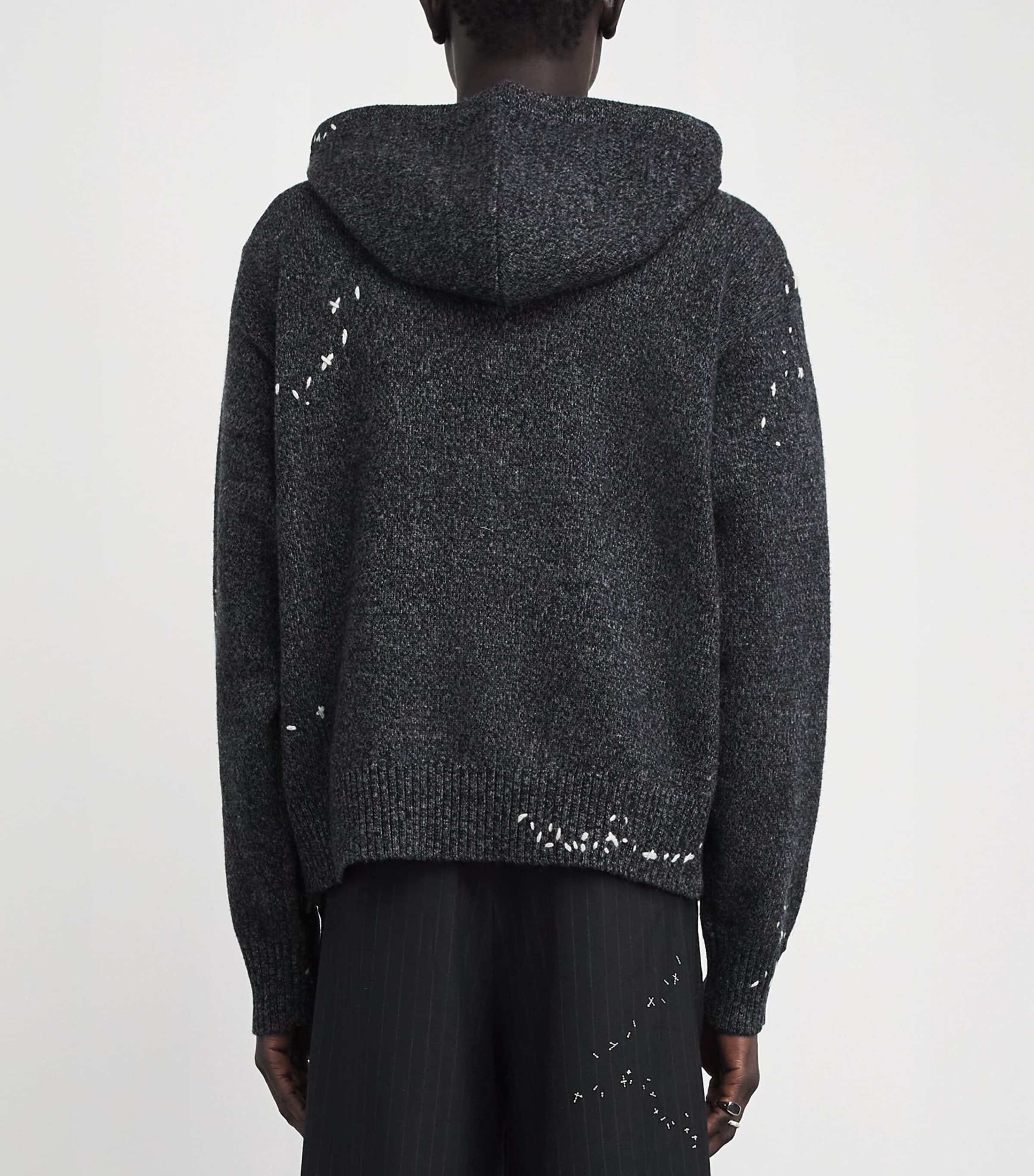 DOMREBEL Mens Wool-Blend Renegade Hoodie Charcoal Image 5