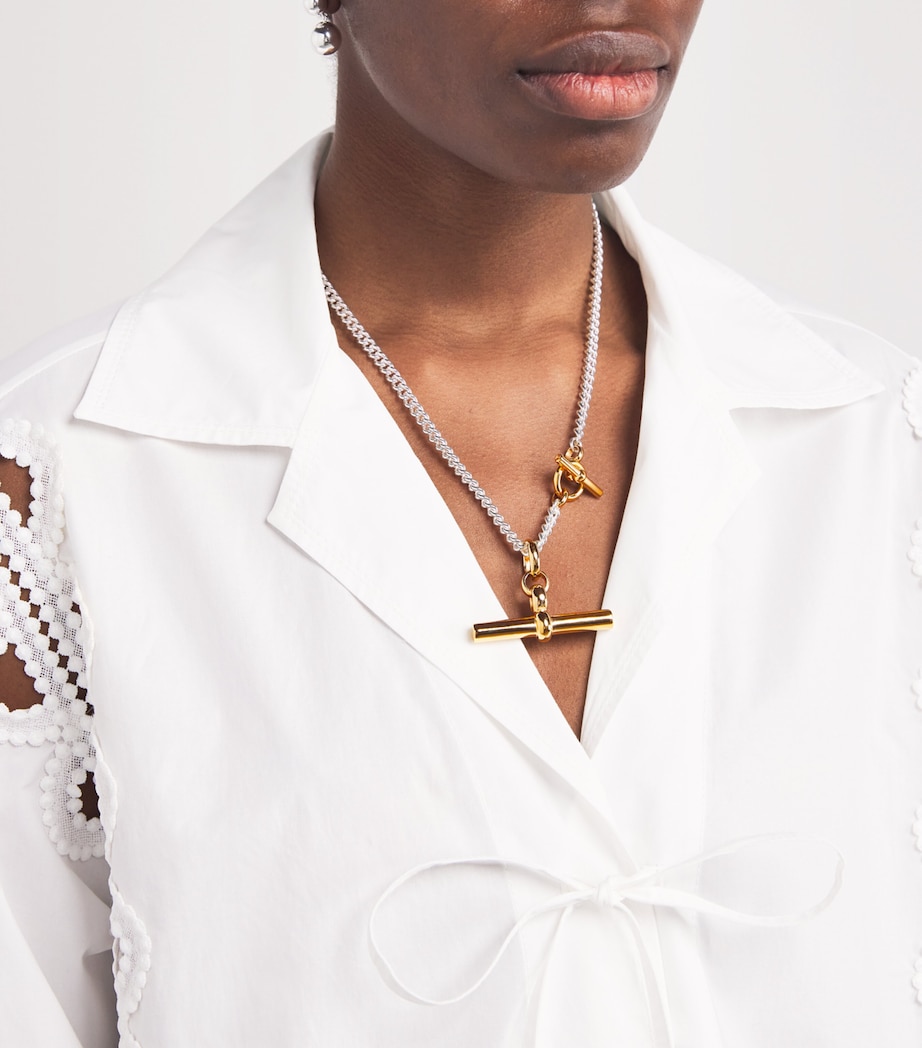 TILLY SVEAAS Giant T-Bar Curb Chain Necklace Gold Image 2