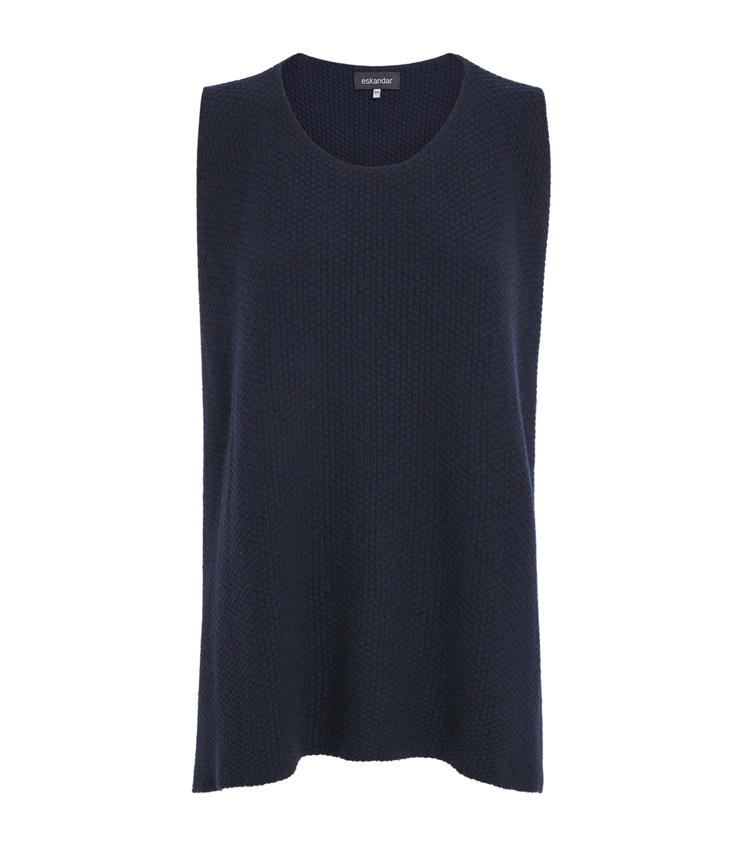 Eskandar Ripple Cashmere A-line Top In Blue