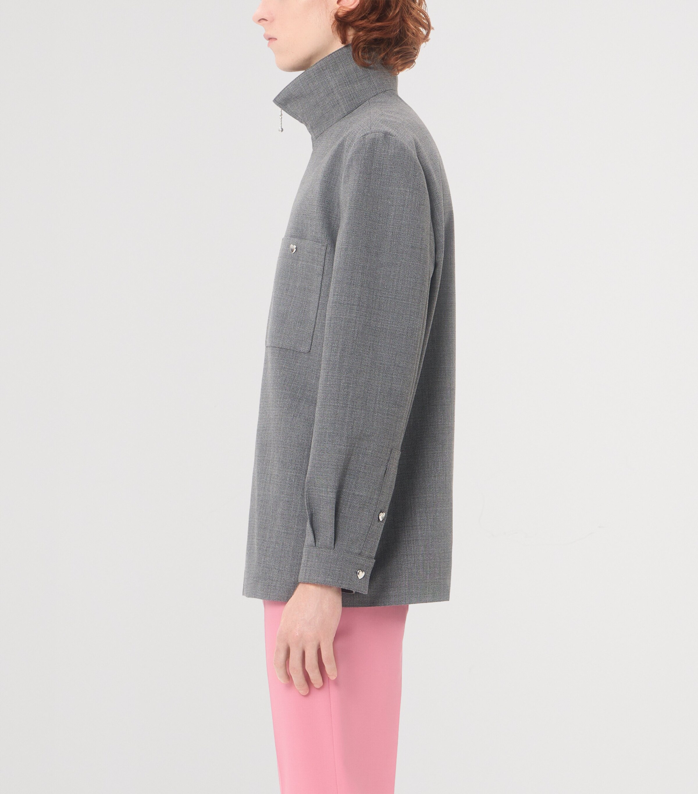 Valentino Garavani Mens Heart Embellished Overshirt Image 3