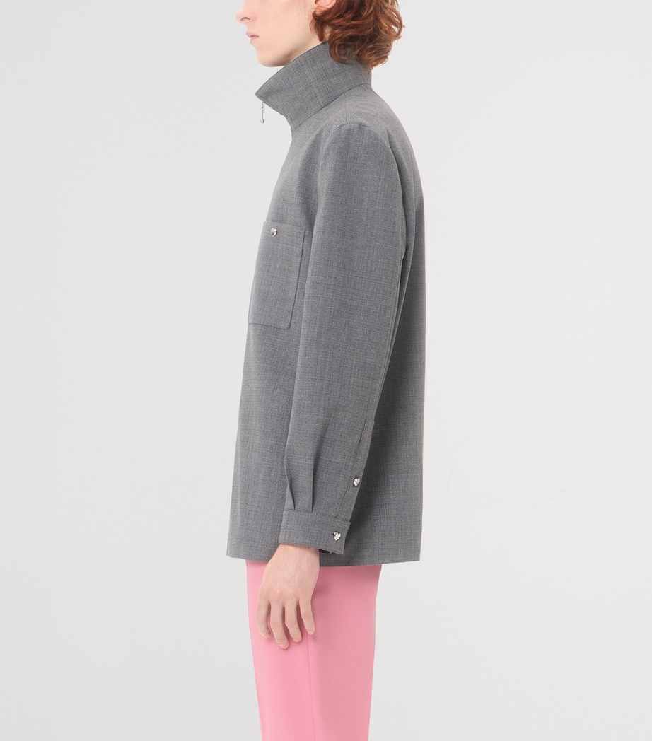 Valentino Garavani Mens Heart Embellished Overshirt Image 3
