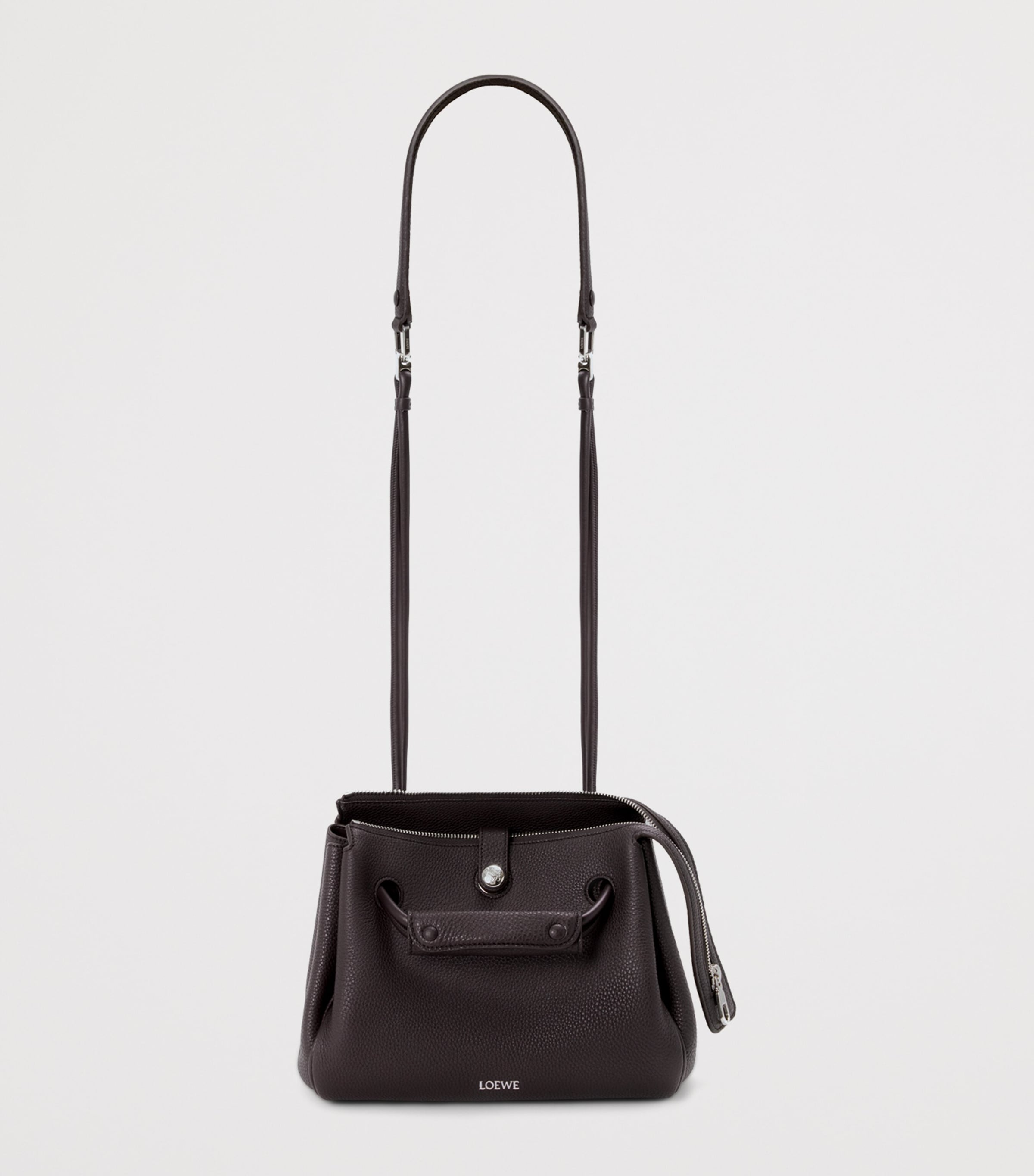 LOEWE Small Calfskin Madrid Shoulder Bag Dark Ebony Image 6