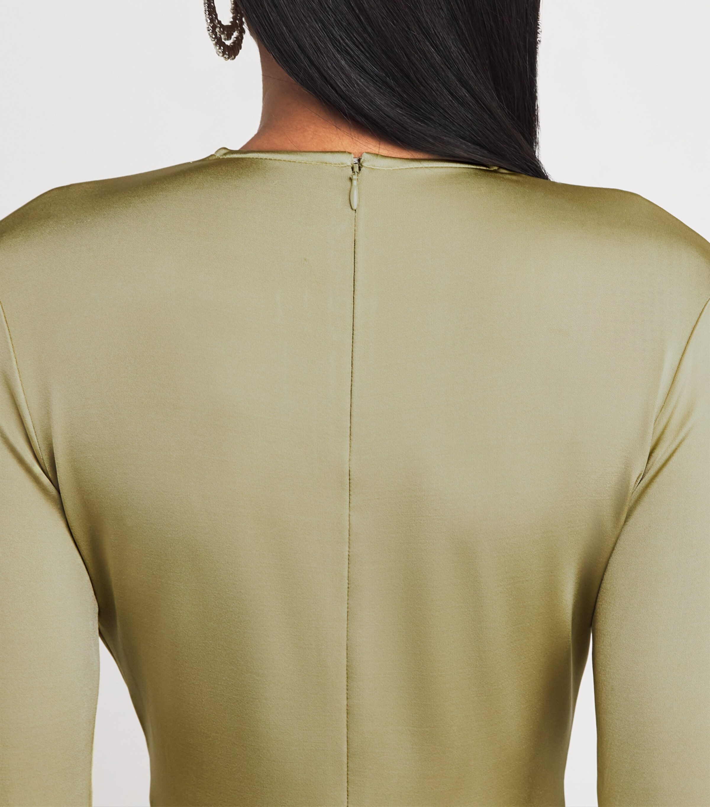 Long-Sleeve V-Neck Gown 6211 PISTACHIO Image 4