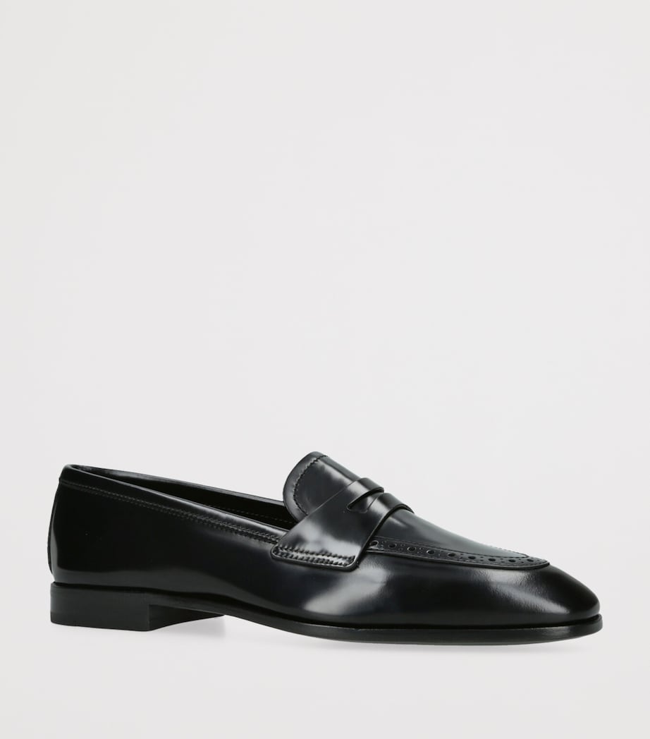 Polished Fumé Leather Onyx Loafers BLACK Image 3
