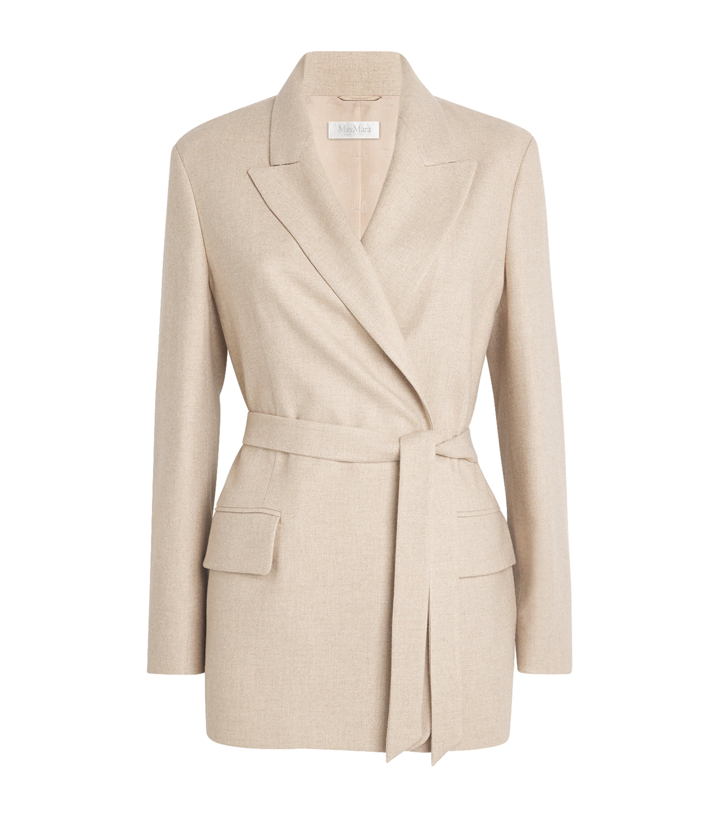Max Mara Wool-silk-cashmere Blazer In Beige