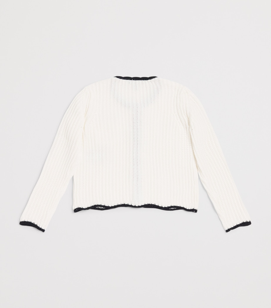 Emporio Armani Kids Cotton Knit Cardigan (4-14 Years) Off White Image 2