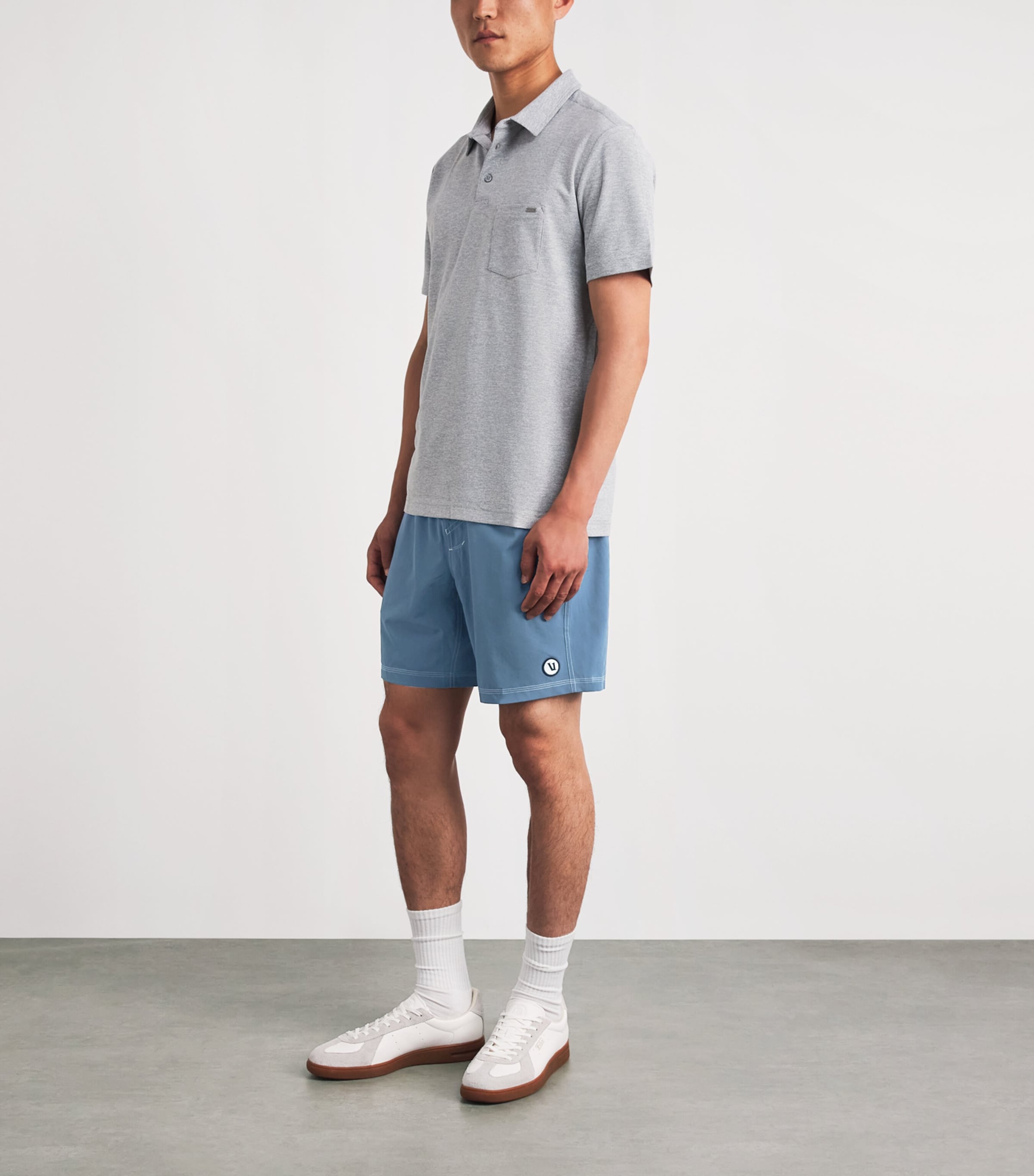 VUORI Mens 7'' Lined Kore Shorts Bea Blue Sea Washed Image 2