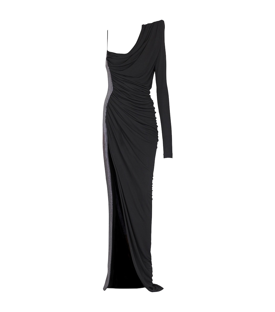 Asymmetric Draped Maxi Dress EAC NOIR/ARGENT Image 1