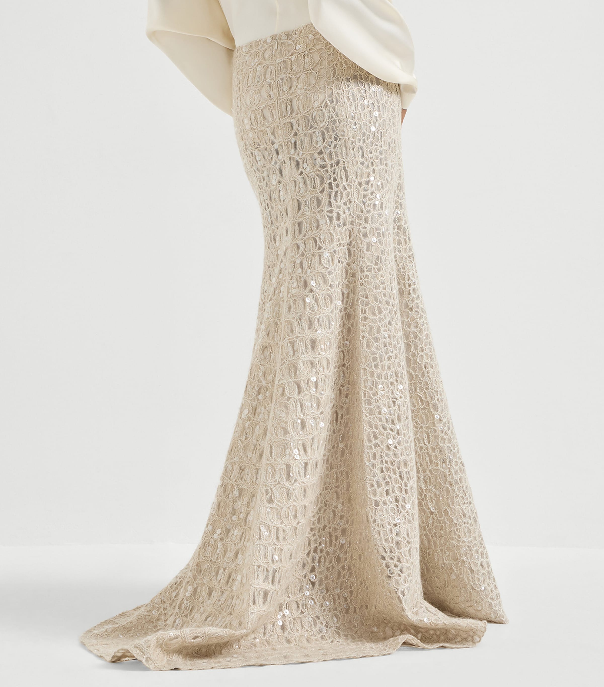 Mohair-Silk-Linen-Blend Maxi Skirt CRI71 Image 5