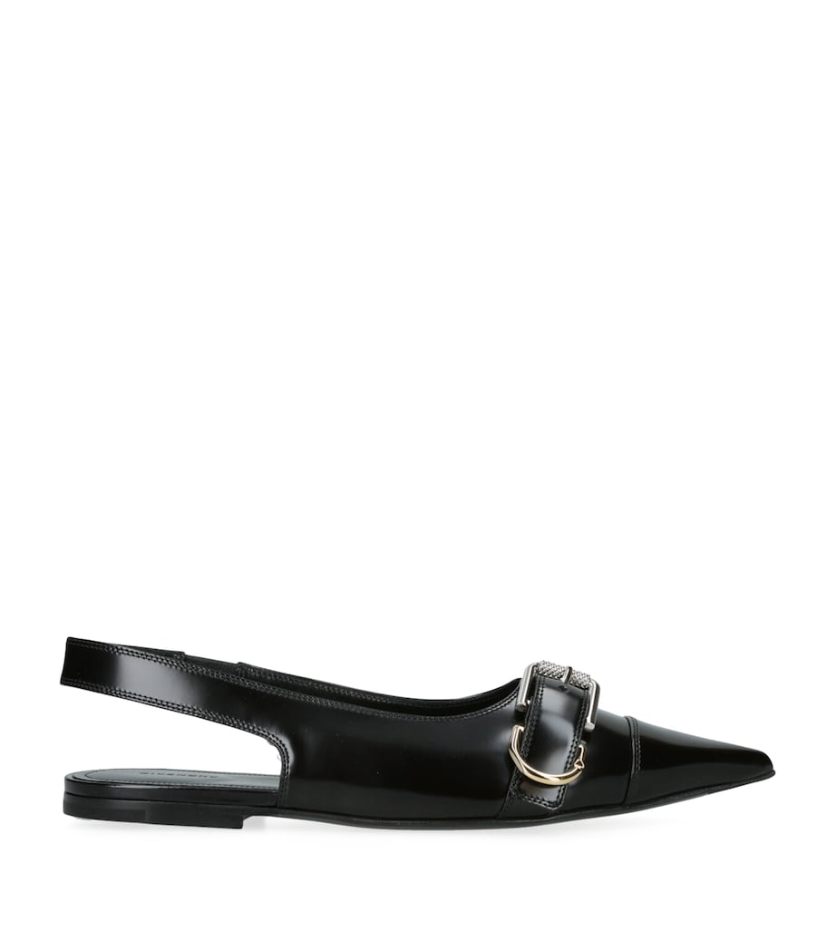 Leather Voyou Slingback Flats BLACK Image 1