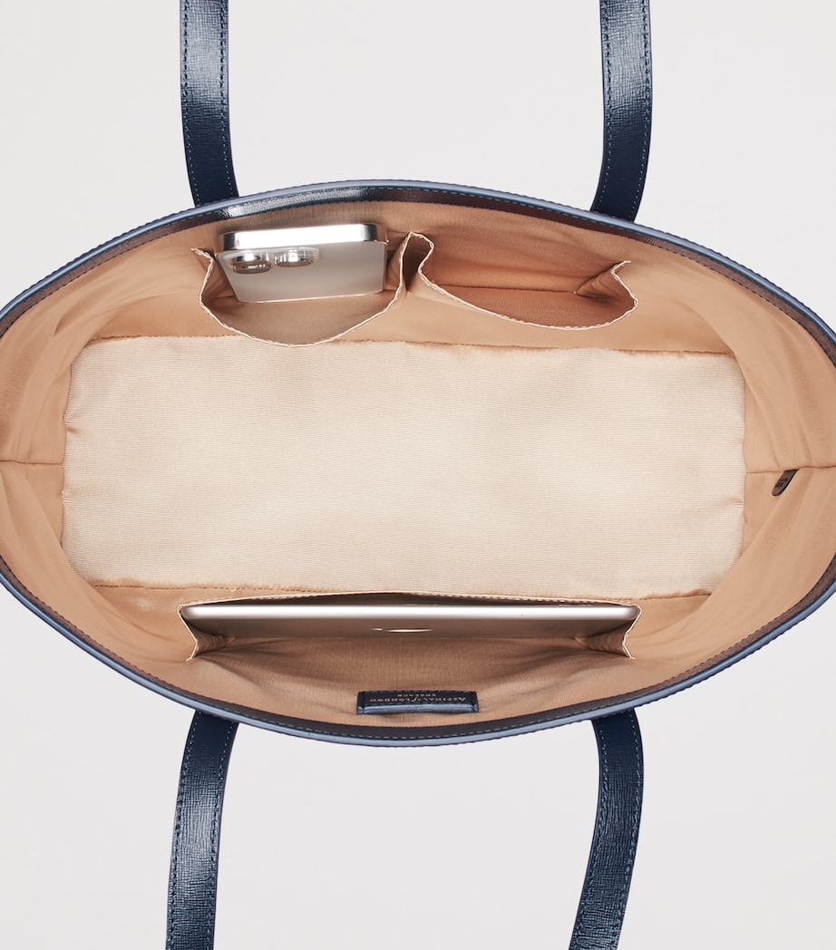Aspinal Of London Leather Regent Tote Bag Navy Image 3