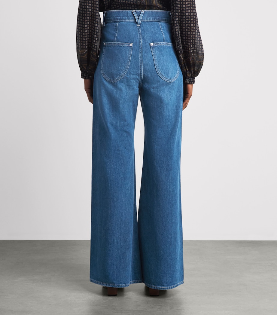Veronica Beard Womens Western Grant Wide-Leg Jeans Wn_dr Wanderer Image 5