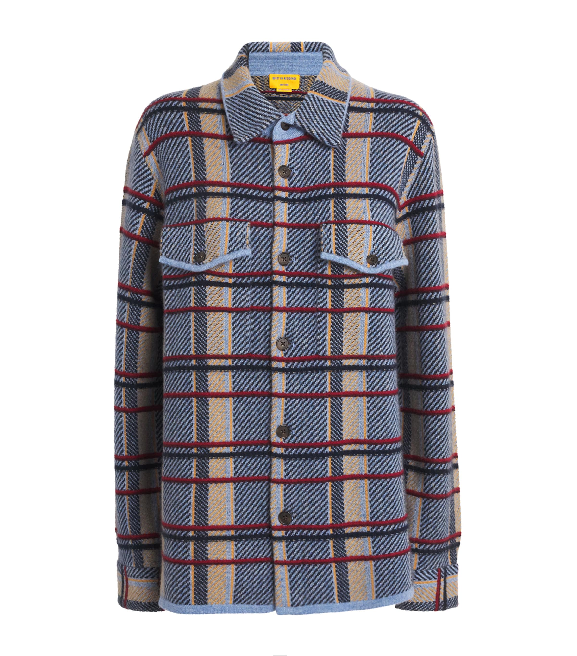 Guest In Residence Plaid Work Shirt Heather Blue Combo In Multi