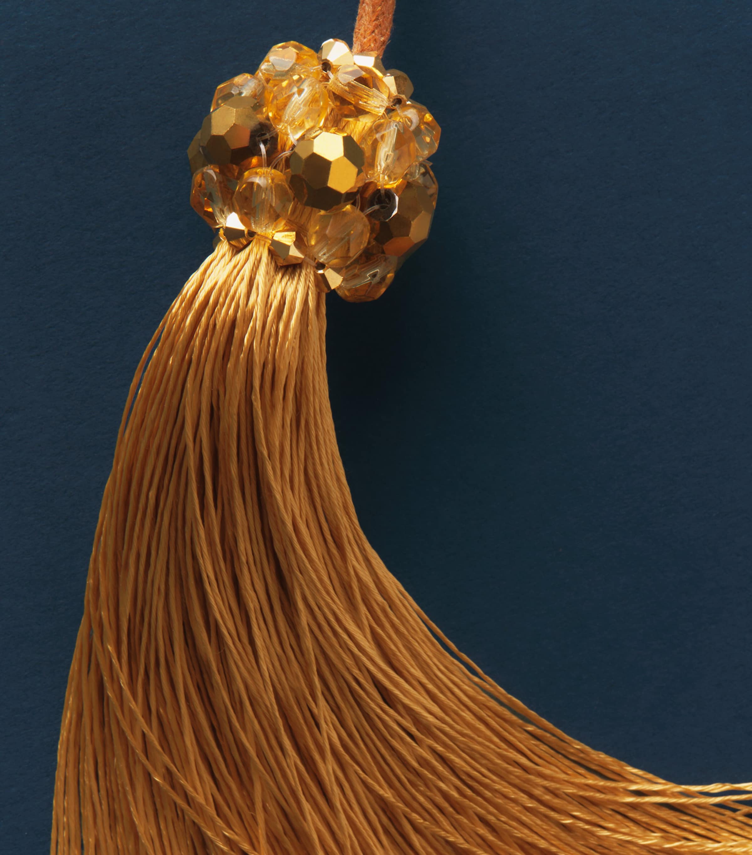 Jessica Light Beaded Mini Tassel Tree Decoration Gold Image 2