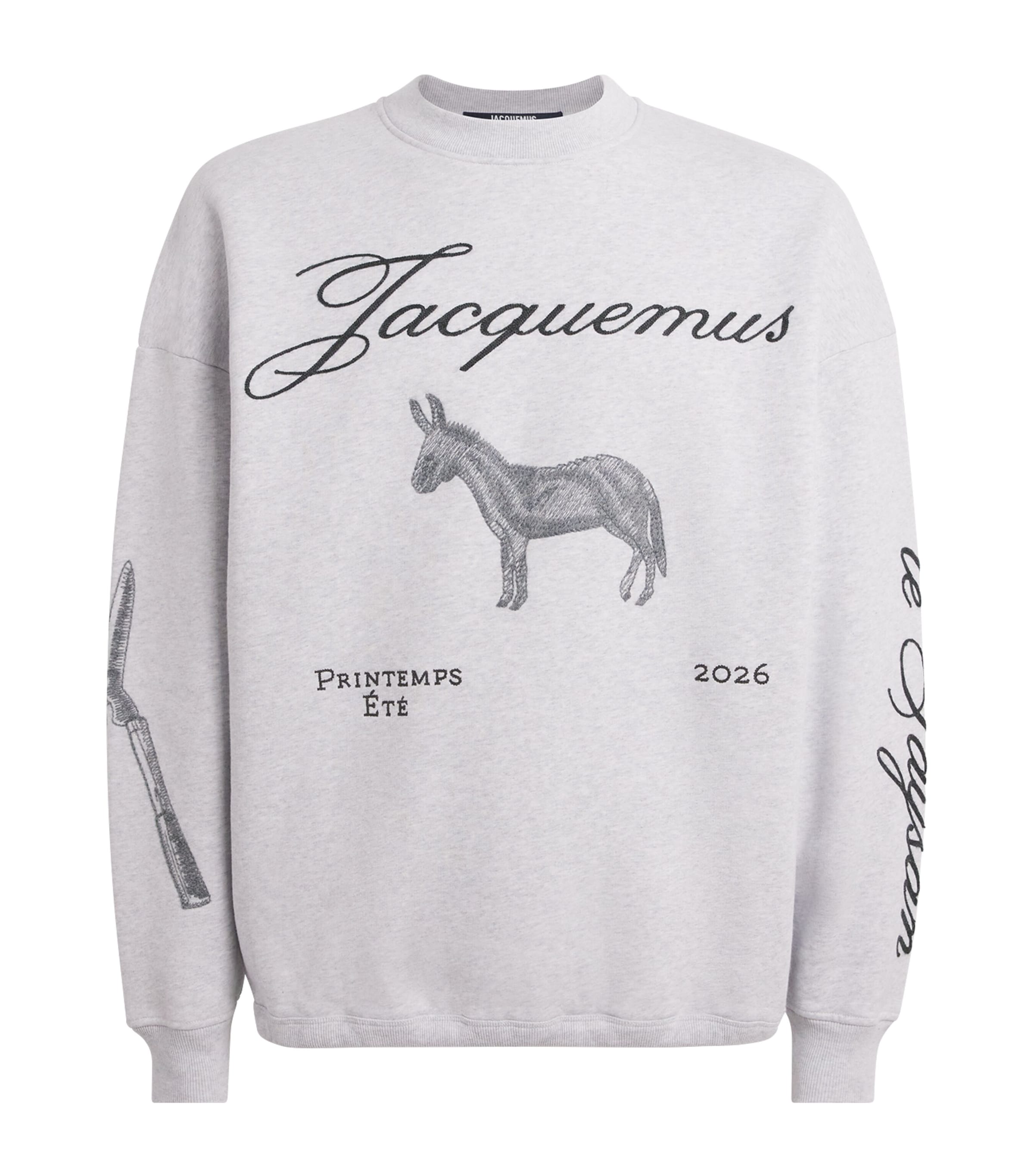 Cotton Embroidered Donkey Sweatshirt DONKEY JCQRD GRY 9DS Image 1