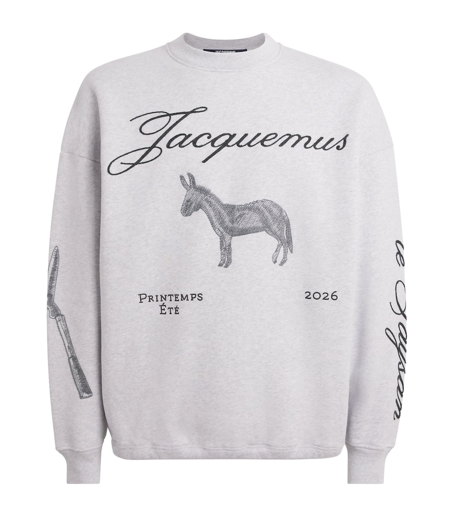 Cotton Embroidered Donkey Sweatshirt DONKEY JCQRD GRY 9DS Image 1