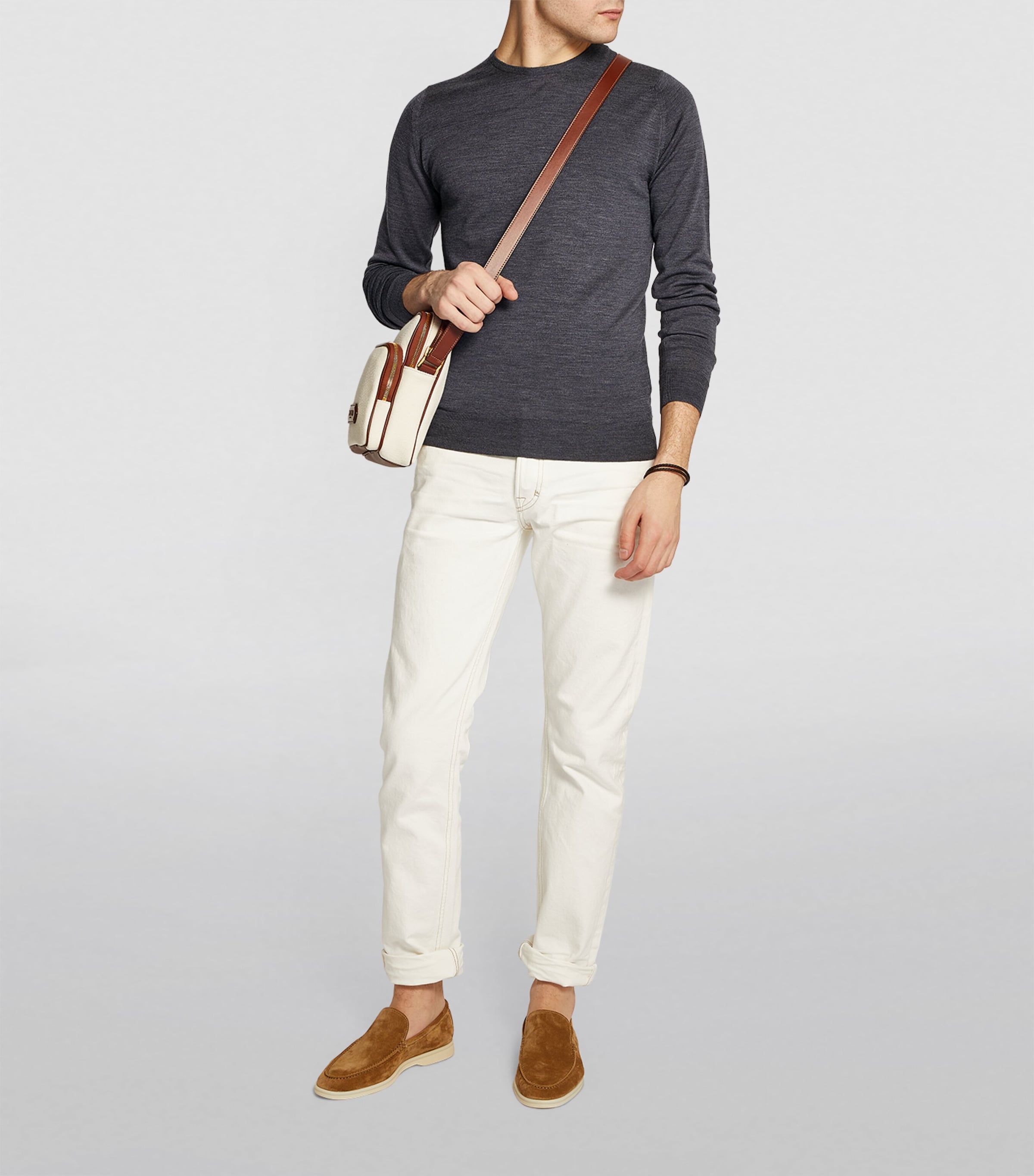 Merino Wool Lundy Sweater CHARCOAL Image 4