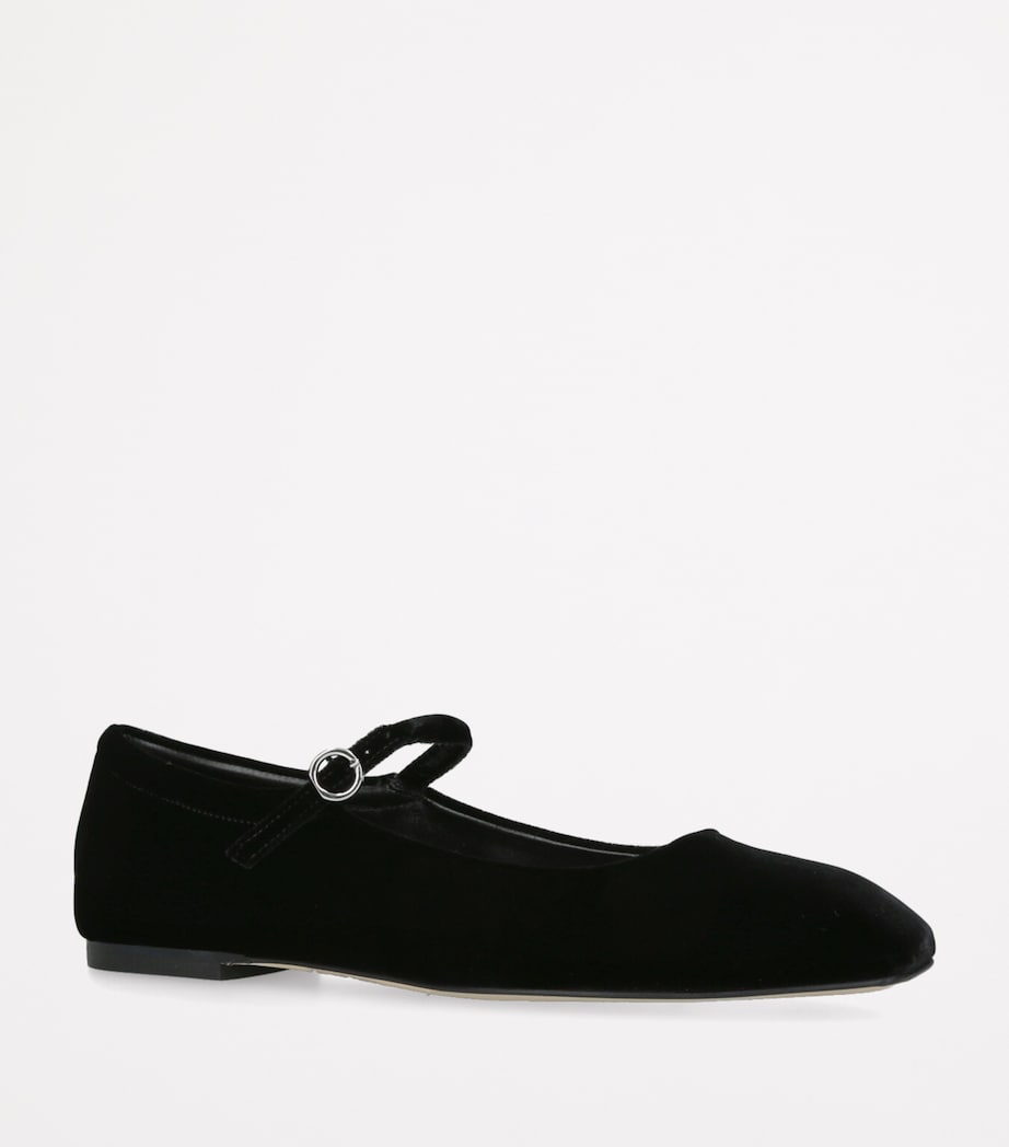aeyde Velvet Uma Mary Jane Ballet Flats Black Image 3