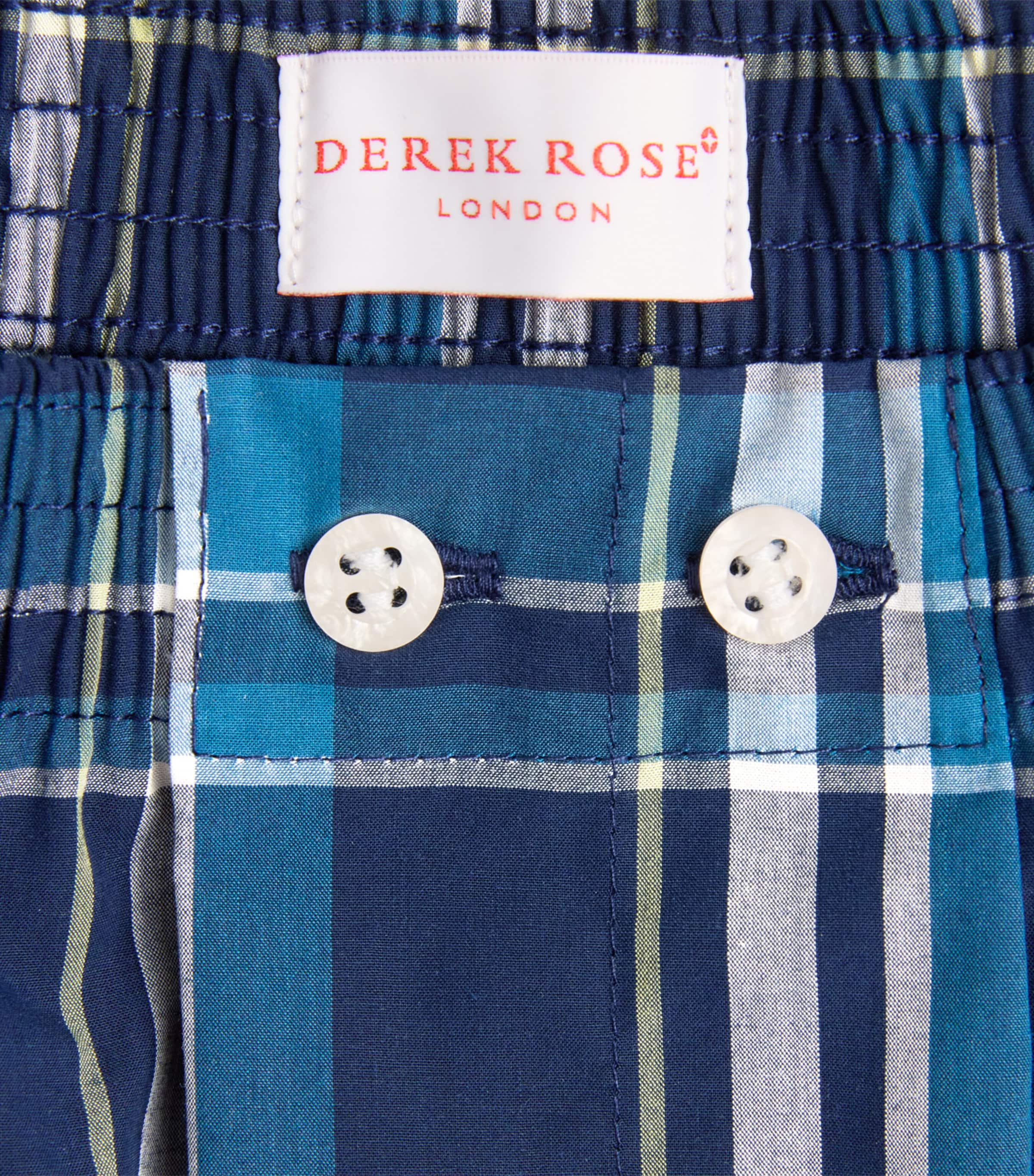 Derek Rose Mens Cotton Boxer Shorts Nav Image 5