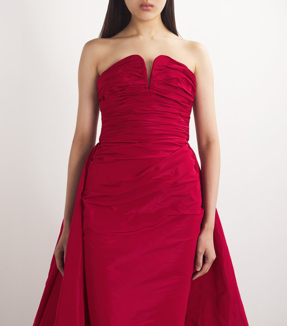 Zuhair Murad Womens Overskirt-Detail Gown Rio Red Image 6