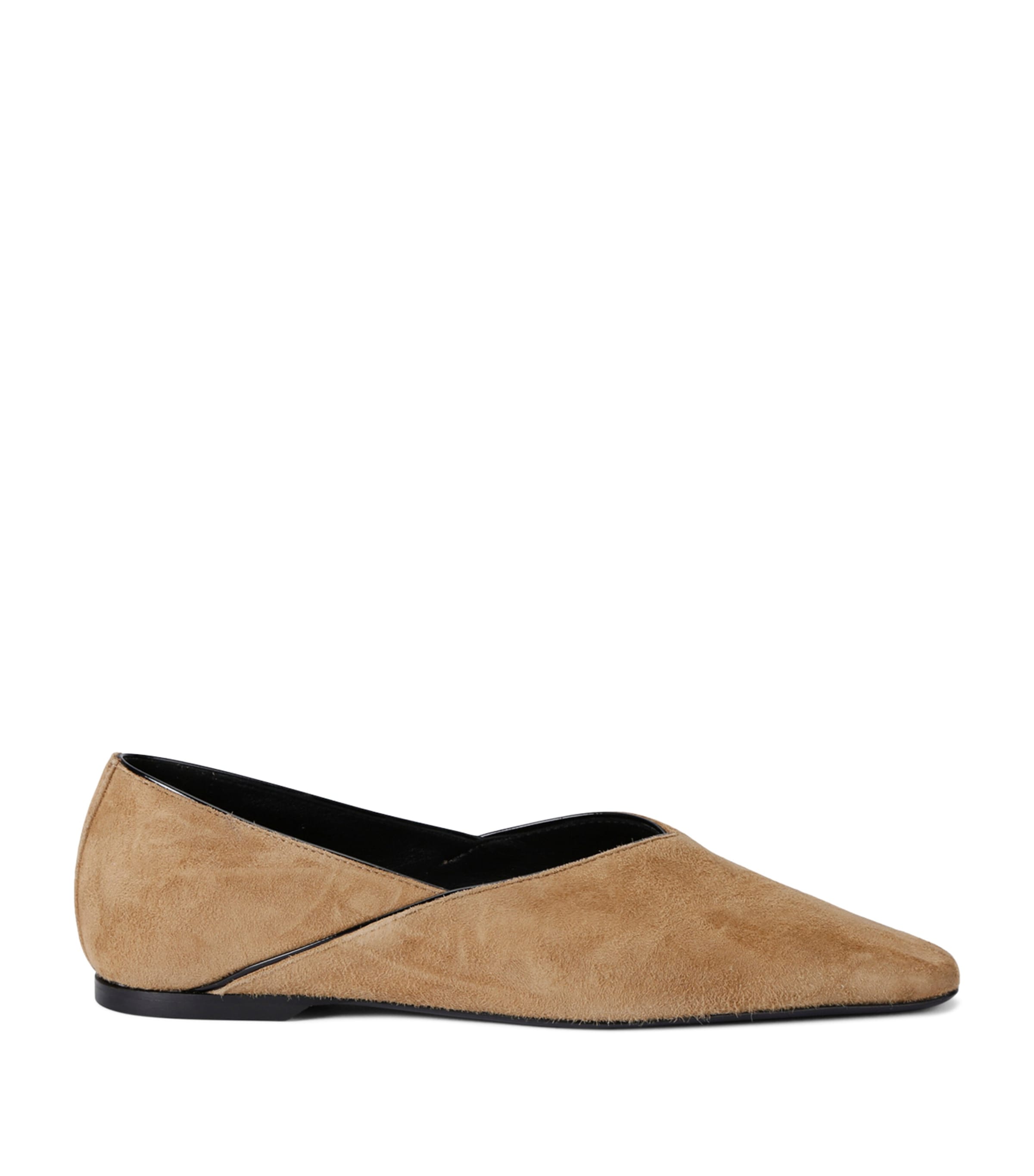 Shop Totême Suede The Everyday Ballet Flats In Beige