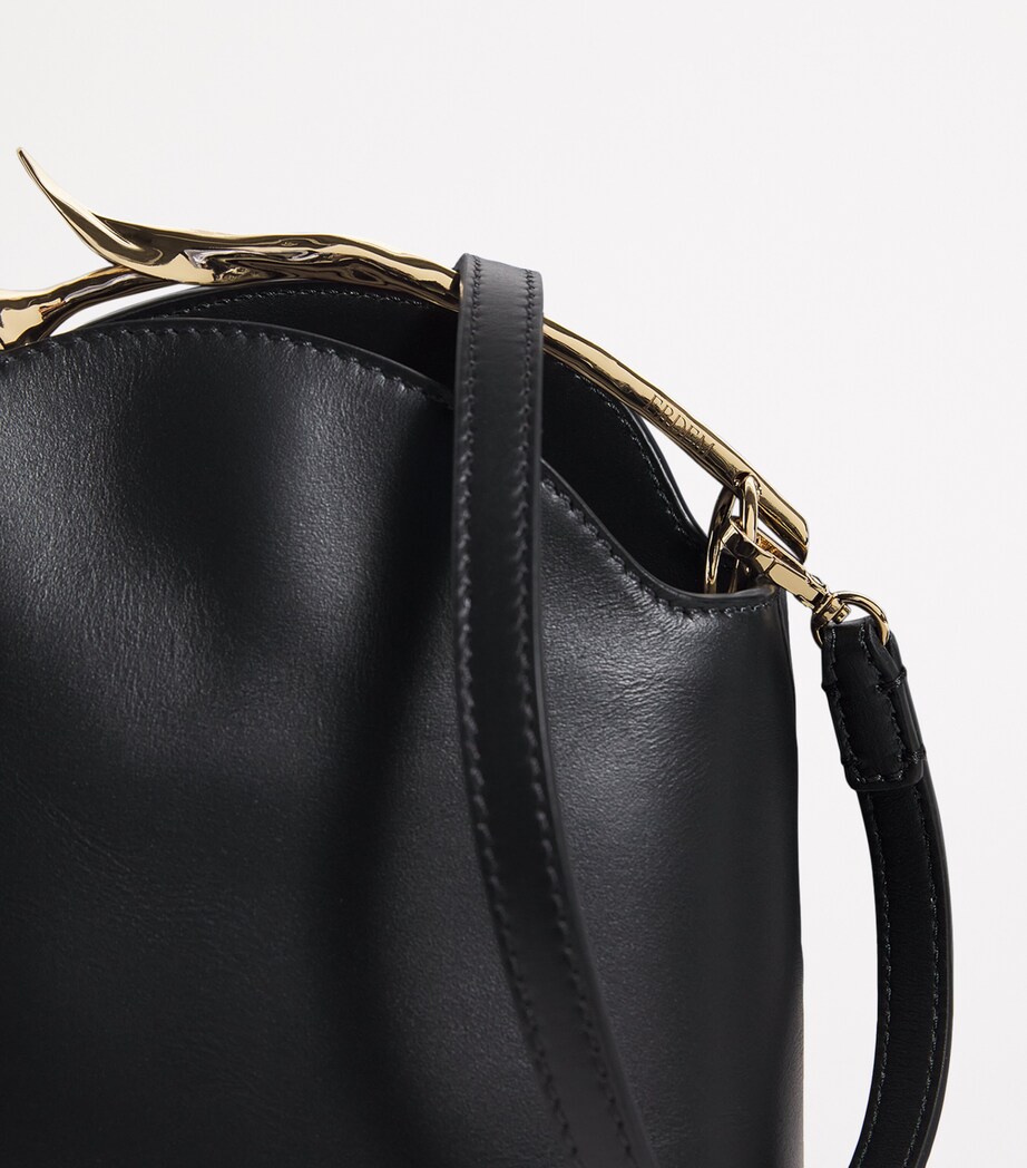 Erdem Mini Leather Bloom Top-Handle Bag Black Image 6