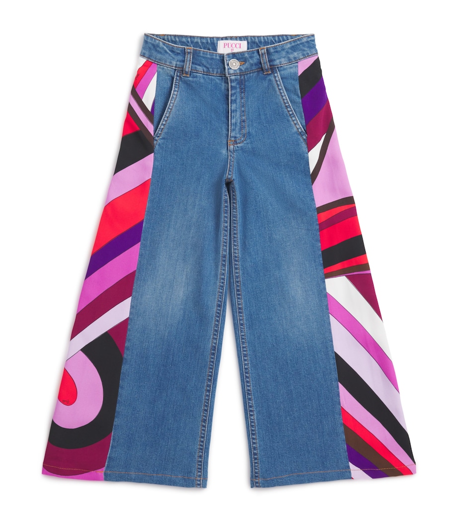 Side-Patterned Flared Jeans (4-14 Years) 620BLUE Image 1