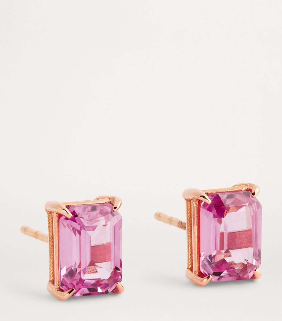 SHAY Rose Gold and Pink Sapphire Stud Earrings Rose Gold Image 3