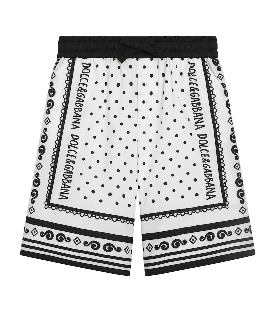 Dolce&Gabbana Kids Cotton Bandana Print Shorts (8-12+ Years) Bandana Bl Image 1