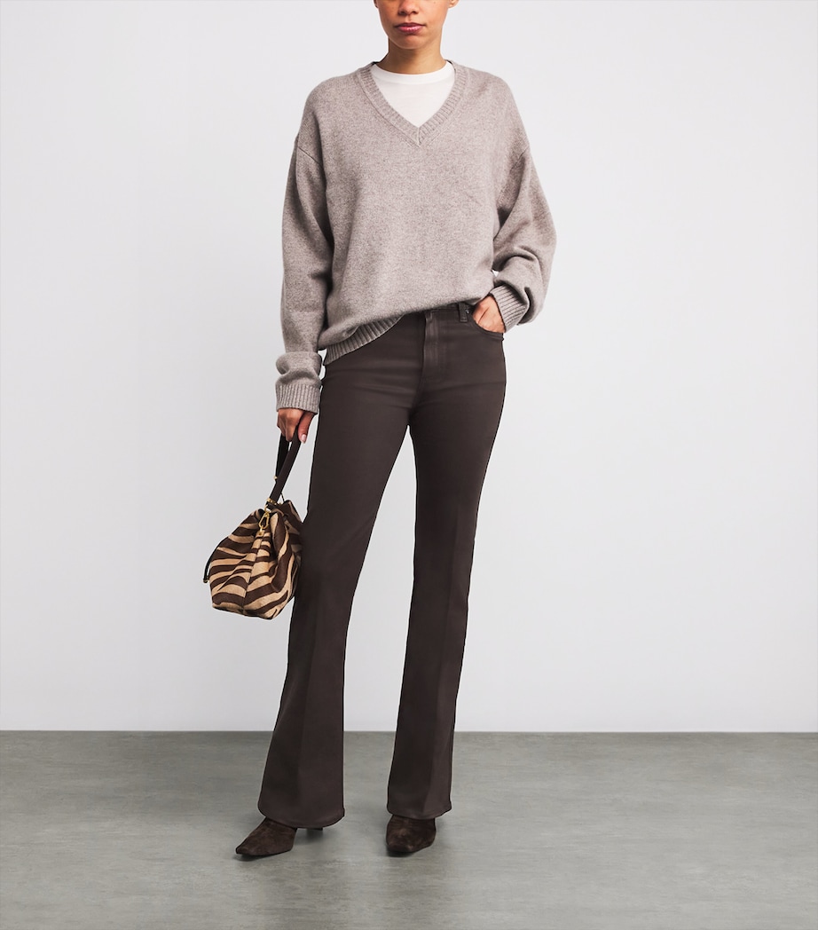 Coated Laurel Canyon Flared Jeans CHICORY COFFEE LX CT Image 2