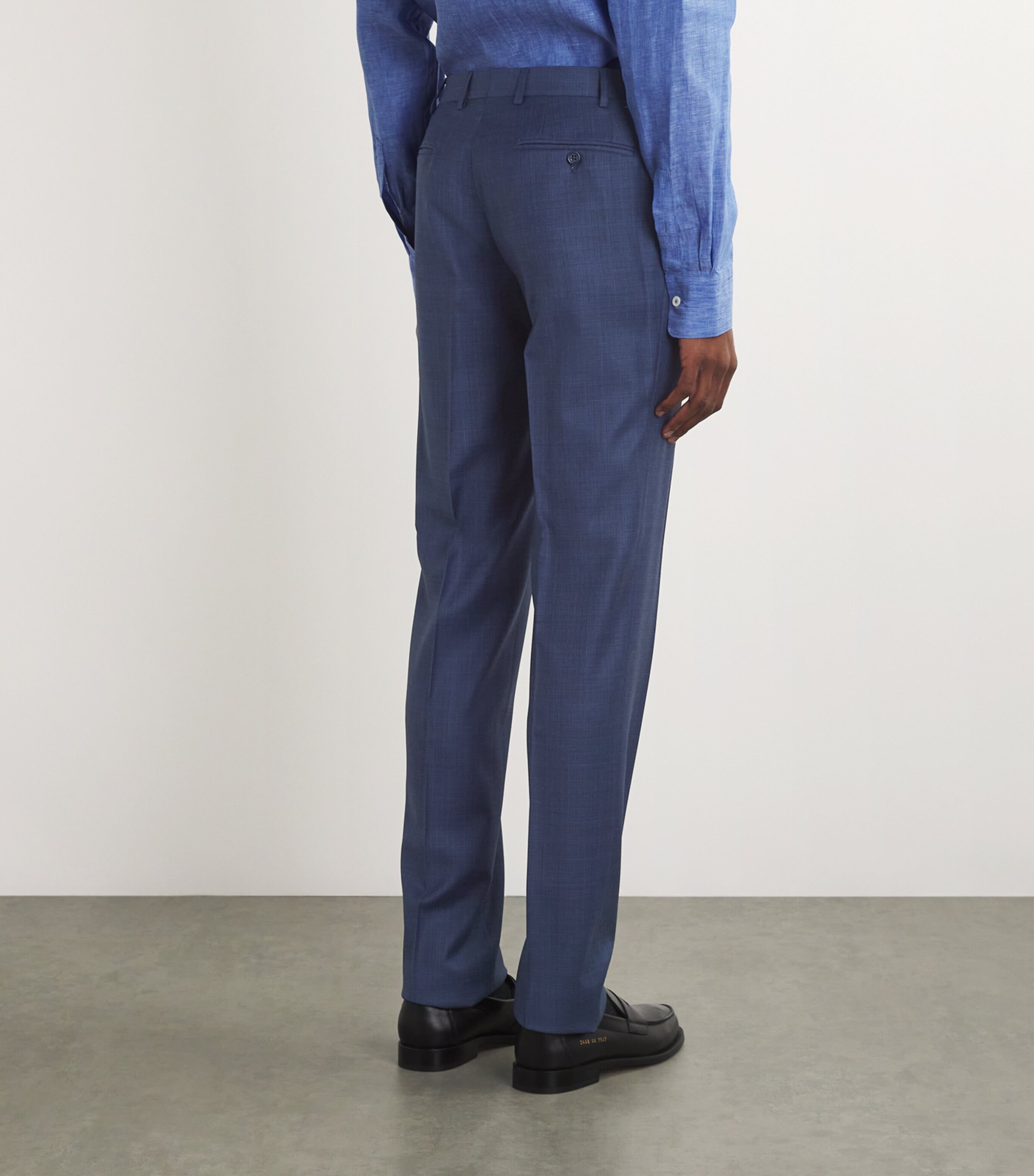 Canali Mens Wool Tailored Trousers Image 4