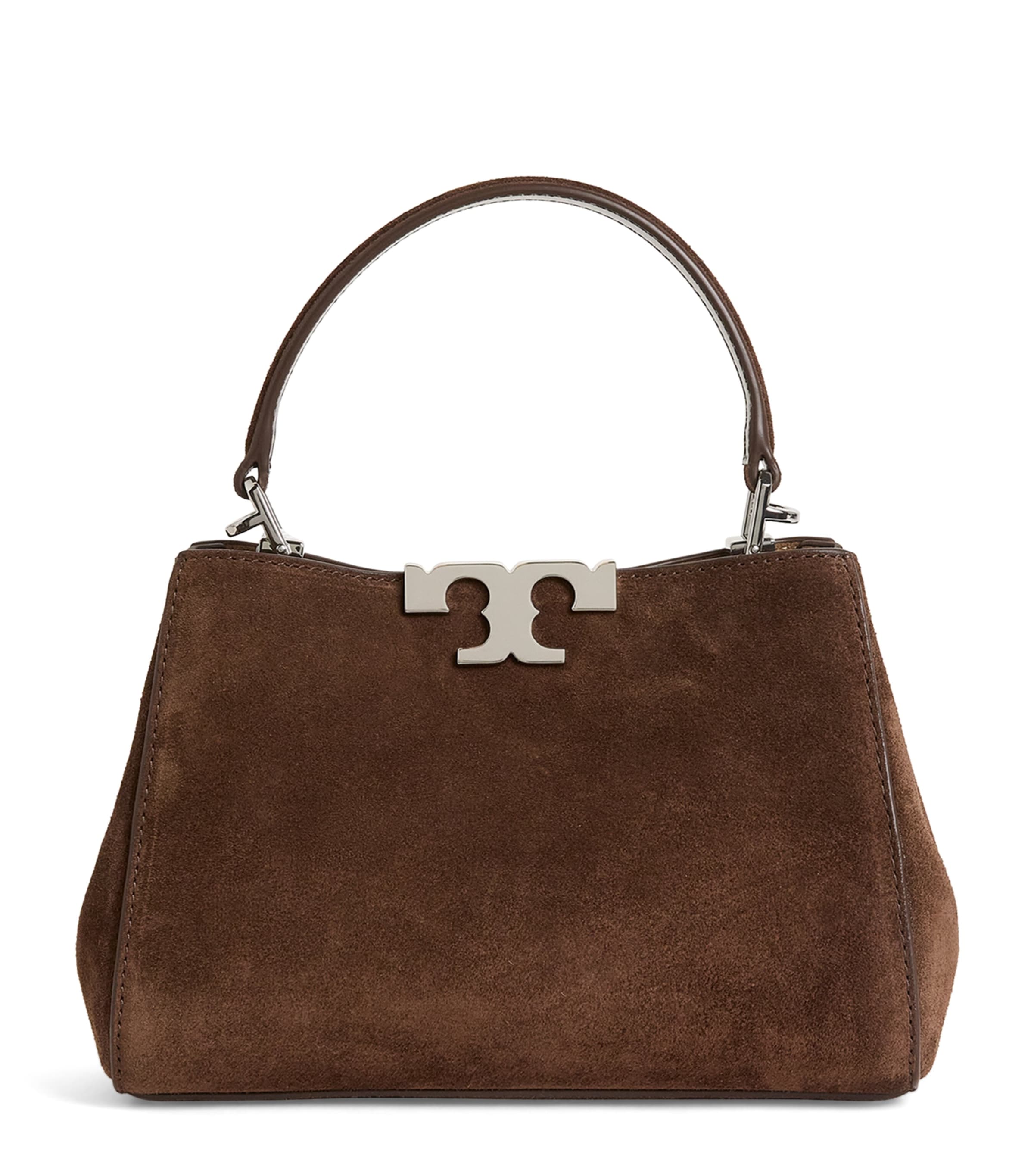 Tory Burch Mini Suede Eleanor Top-handle Bag In Brown