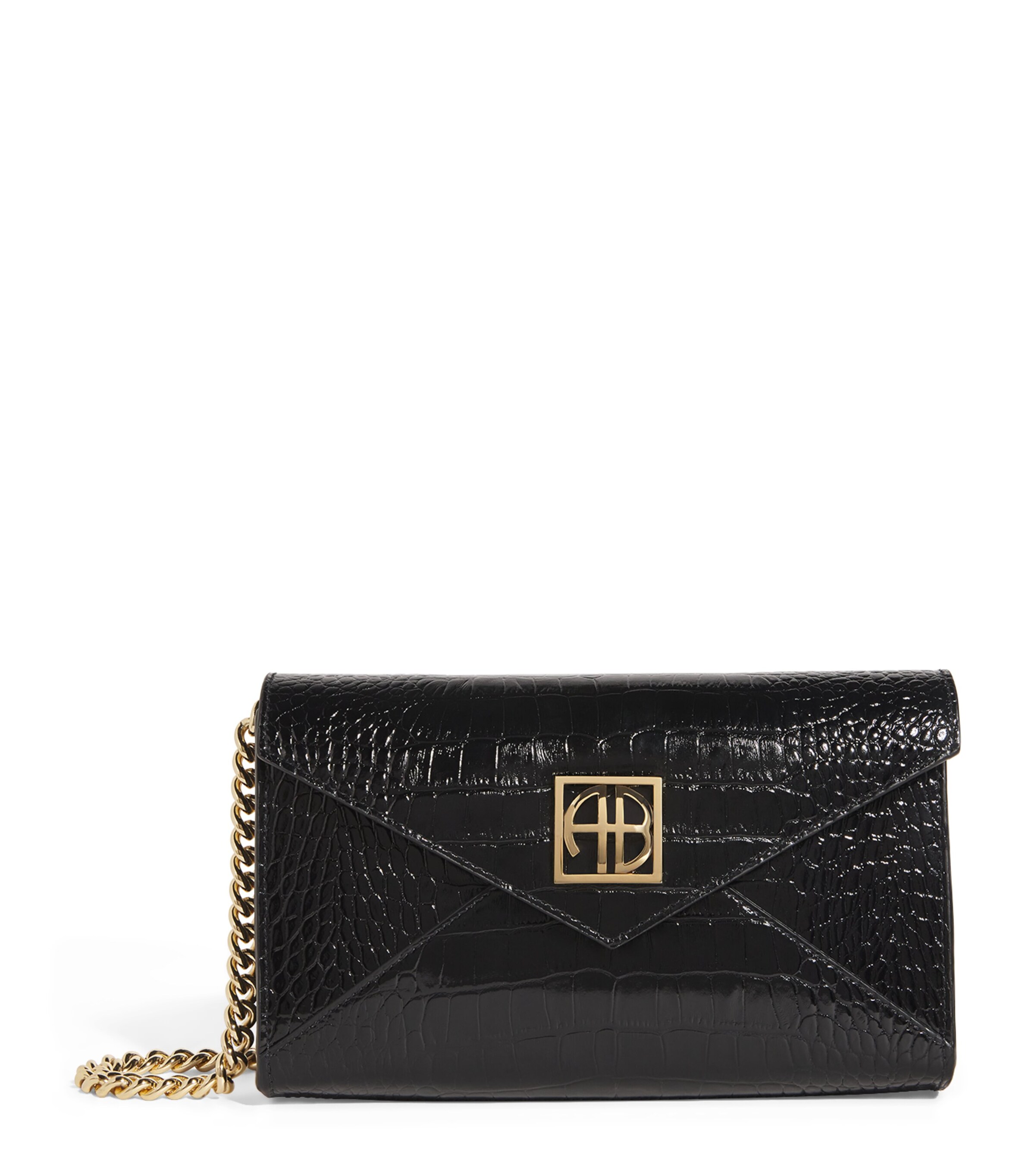 ANINE BING SMALL CROC-EMBOSSED ELLY CLUTCH