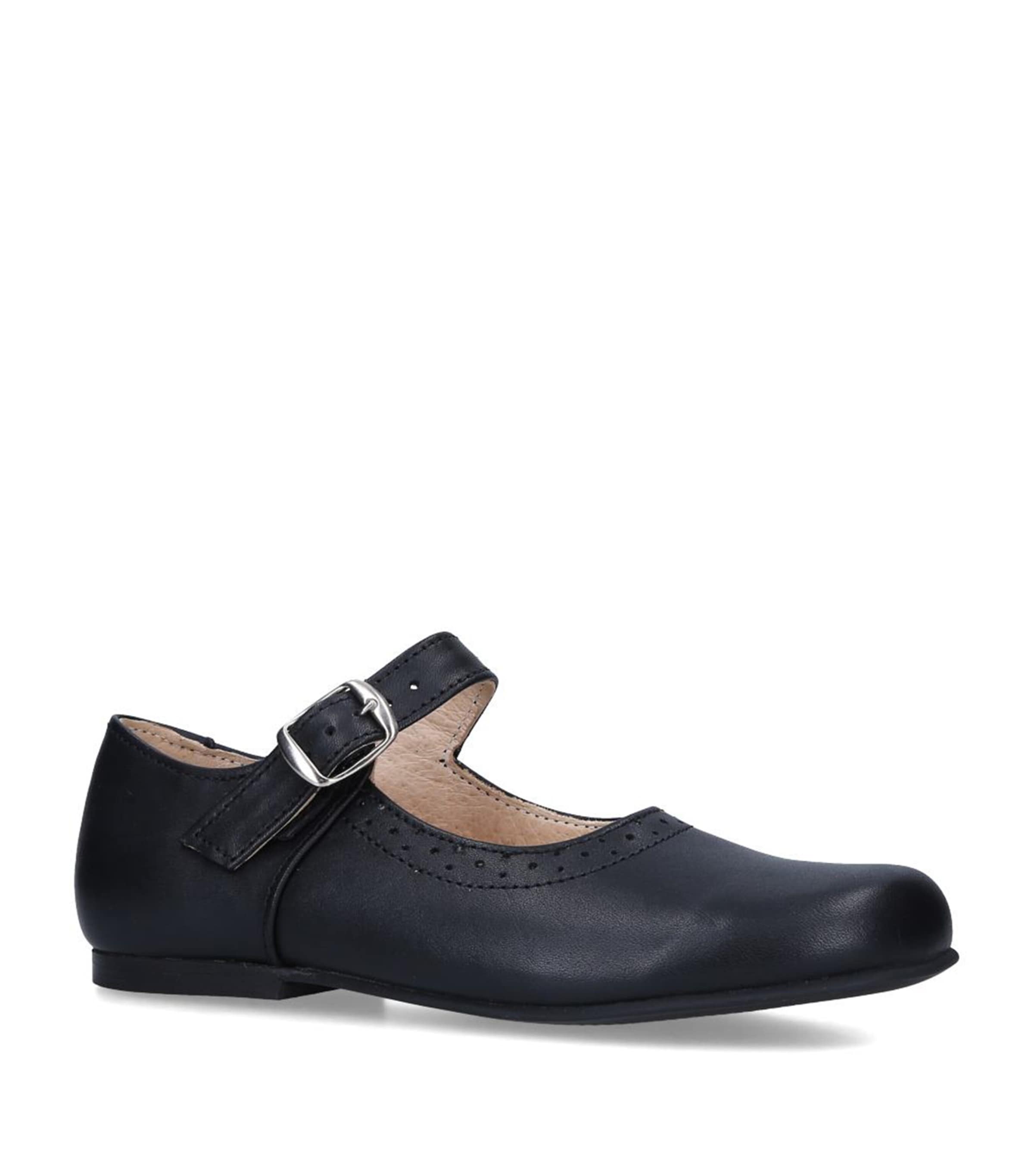 Papouelli Leather Millie Flats In Blue