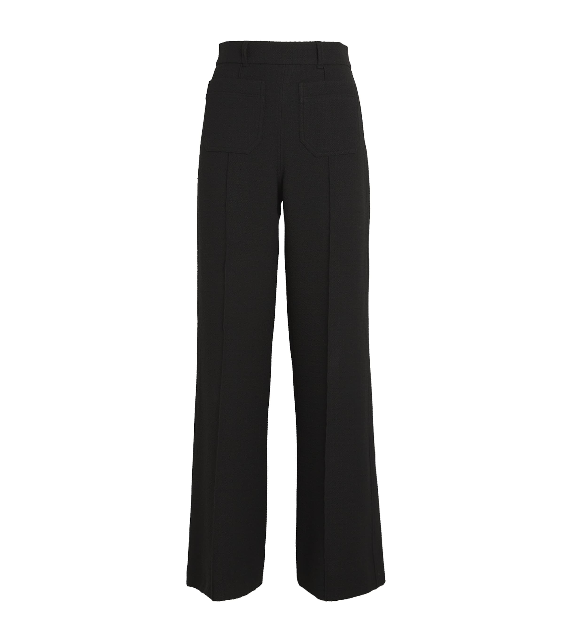 Shop Me+em Textured Flare Trousers In Black