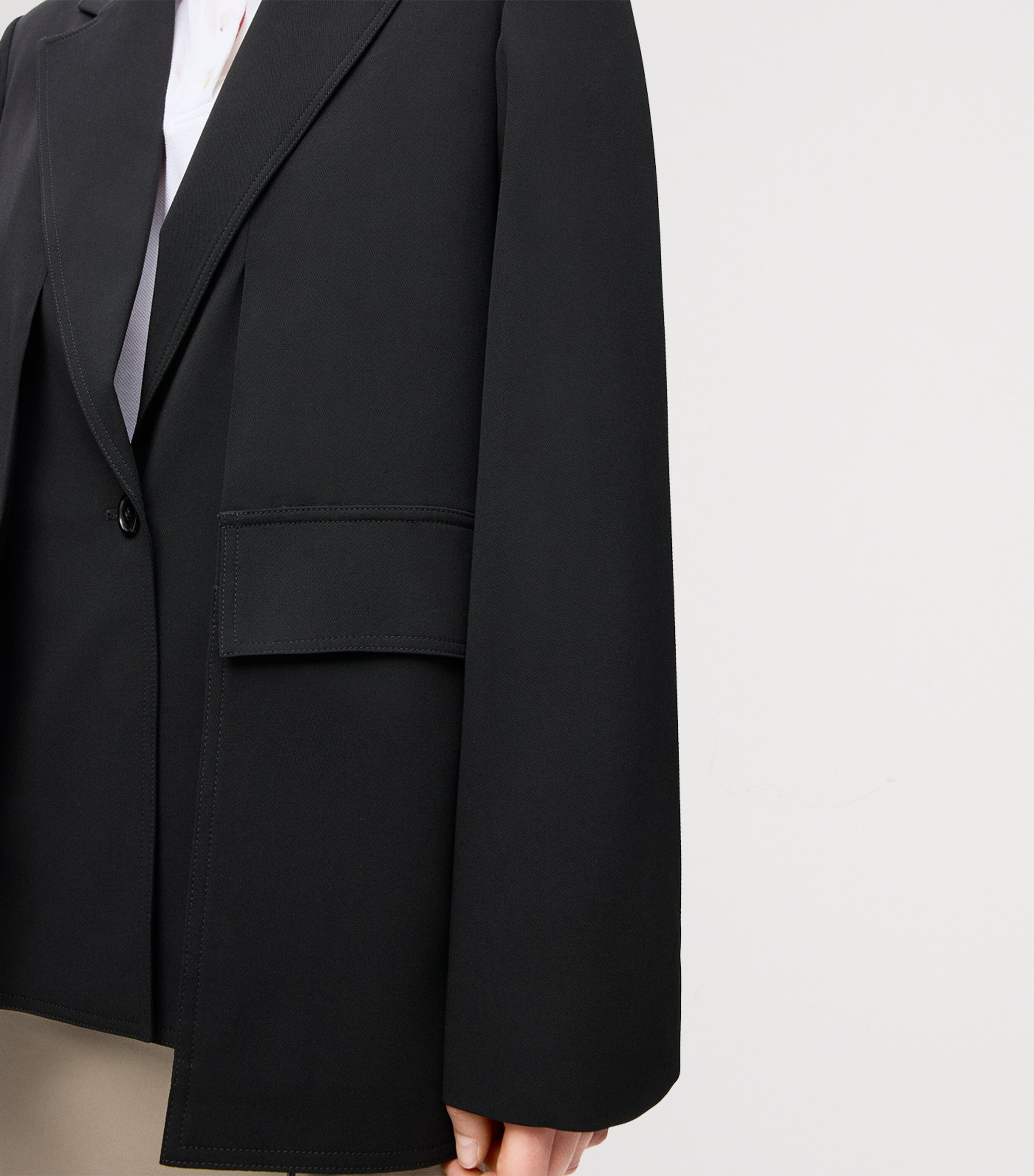 Wool Deconstructed Blazer BLACK Image 5