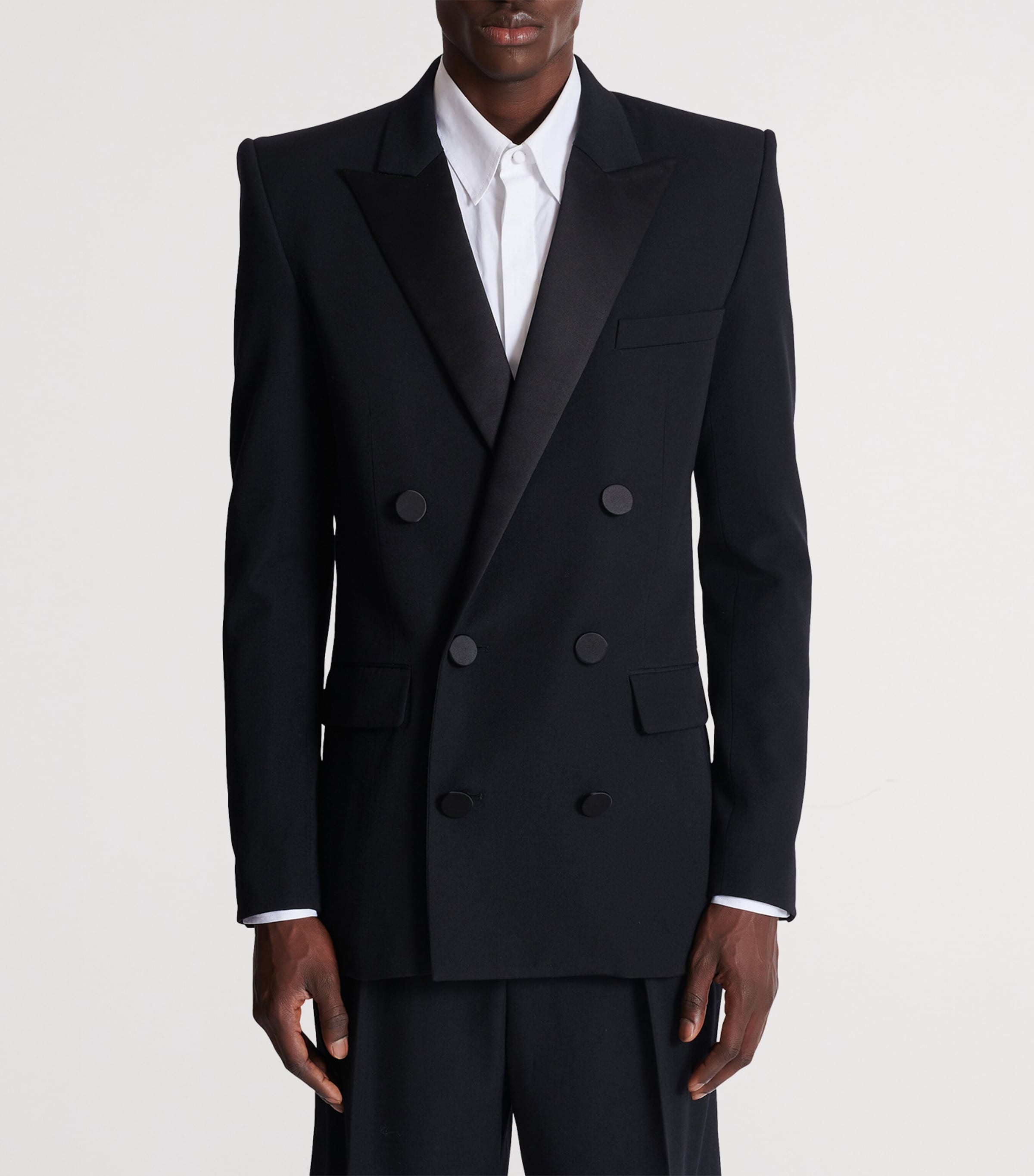 Wool-Satin Double-Breasted Blazer EAP NOIR/NOIR Image 6