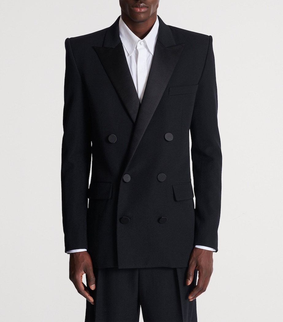 Wool-Satin Double-Breasted Blazer EAP NOIR/NOIR Image 6