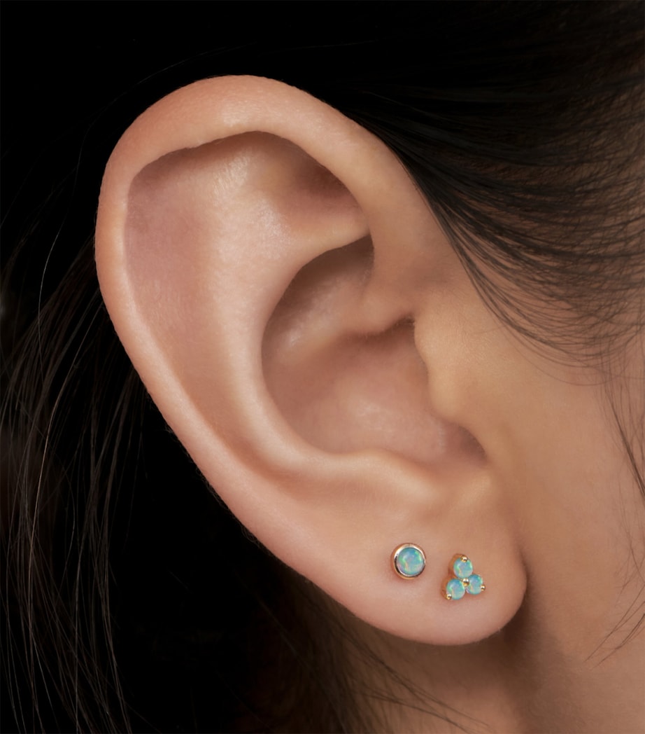 Maria Tash Opal Threaded Stud Earring (3mm) Yellow Gold Image 2
