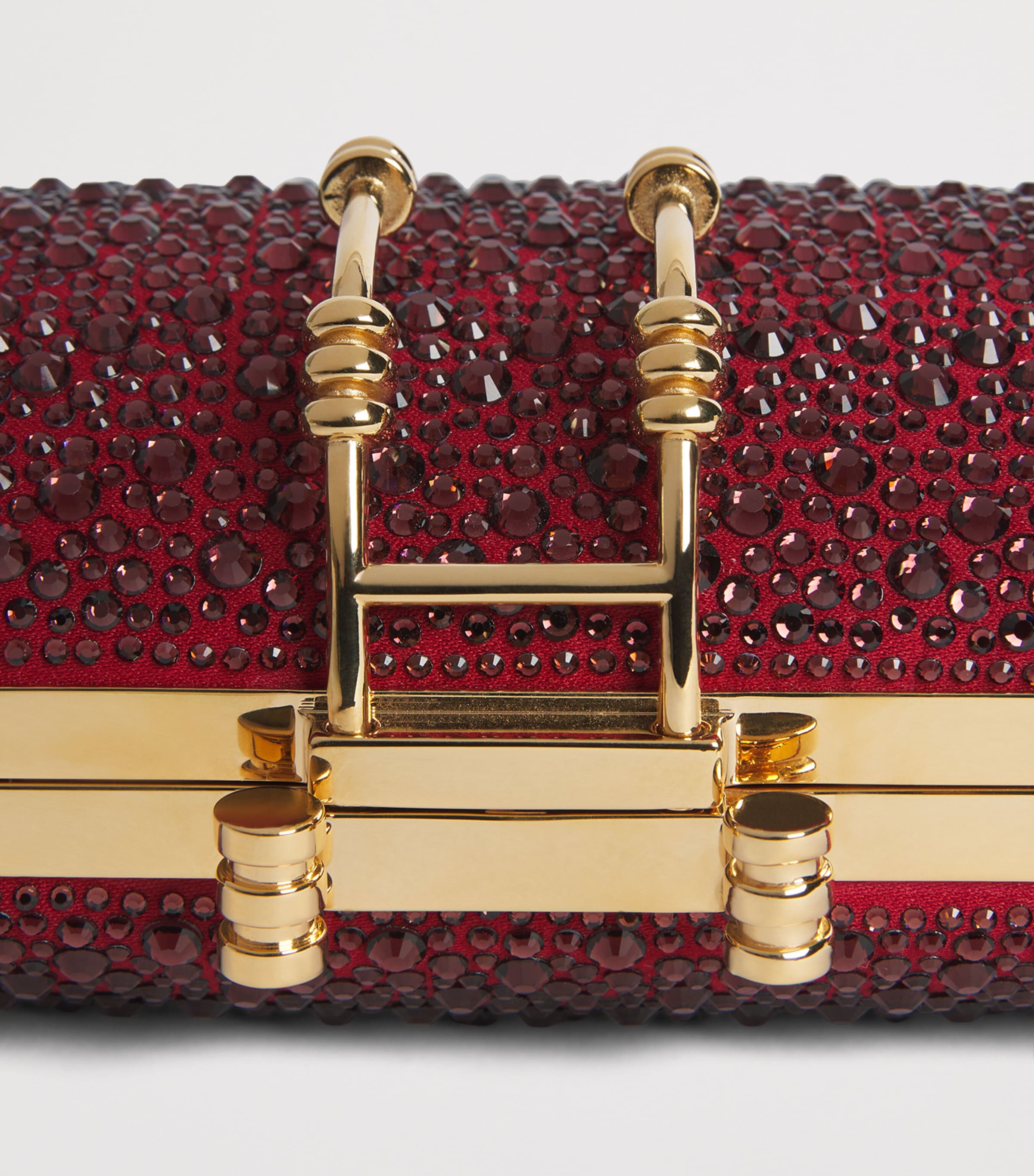 OKHTEIN Soirée Clutch Bag Burgundy Crystals Image 5