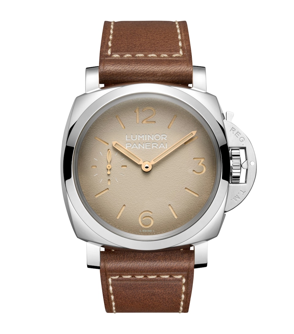 Panerai Stainless Steel Luminor Watch 47mm Beige
