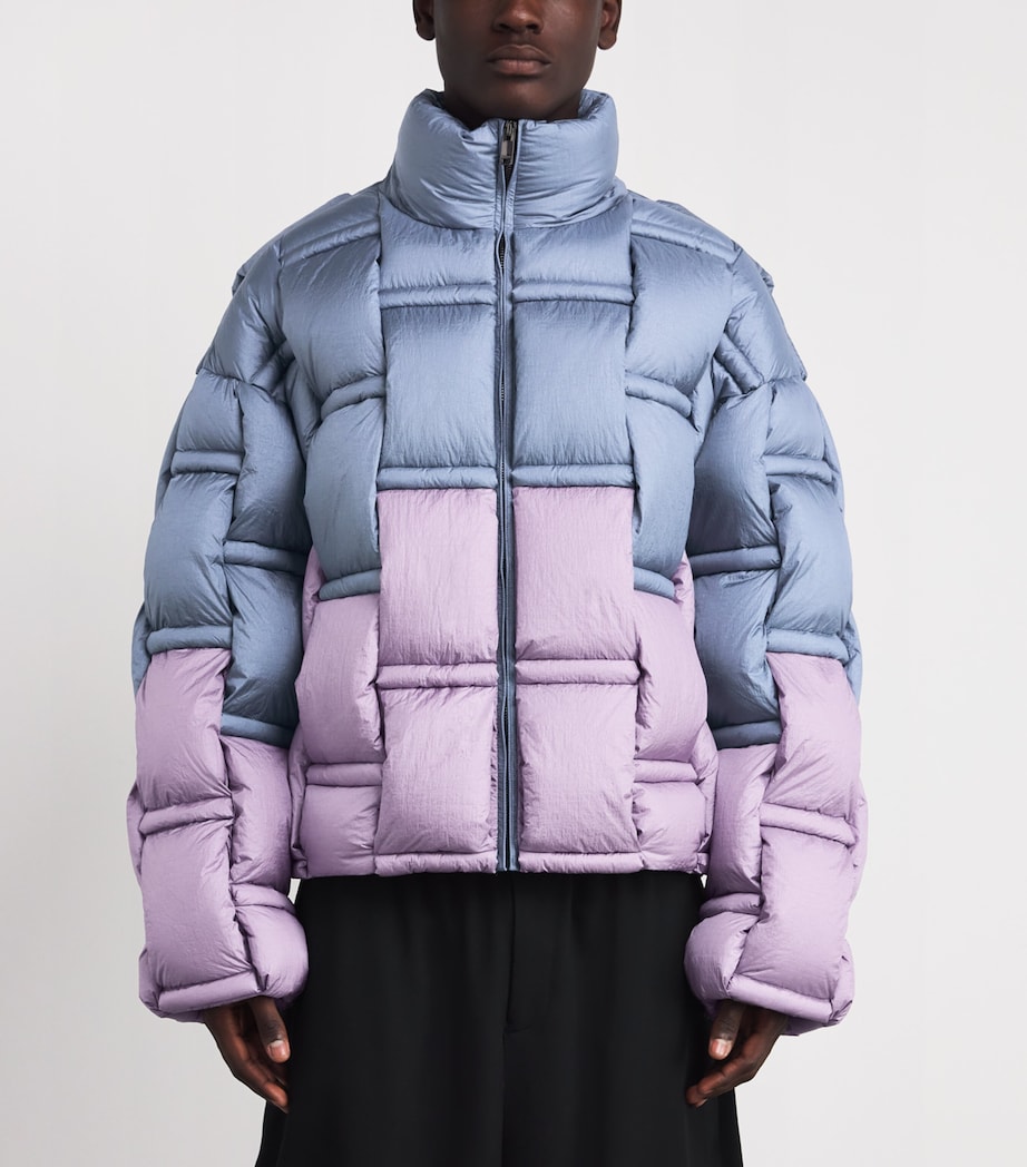 3D Down-Filled Puffer Jacket MTLLIC BLU\PWDR PNK Image 3