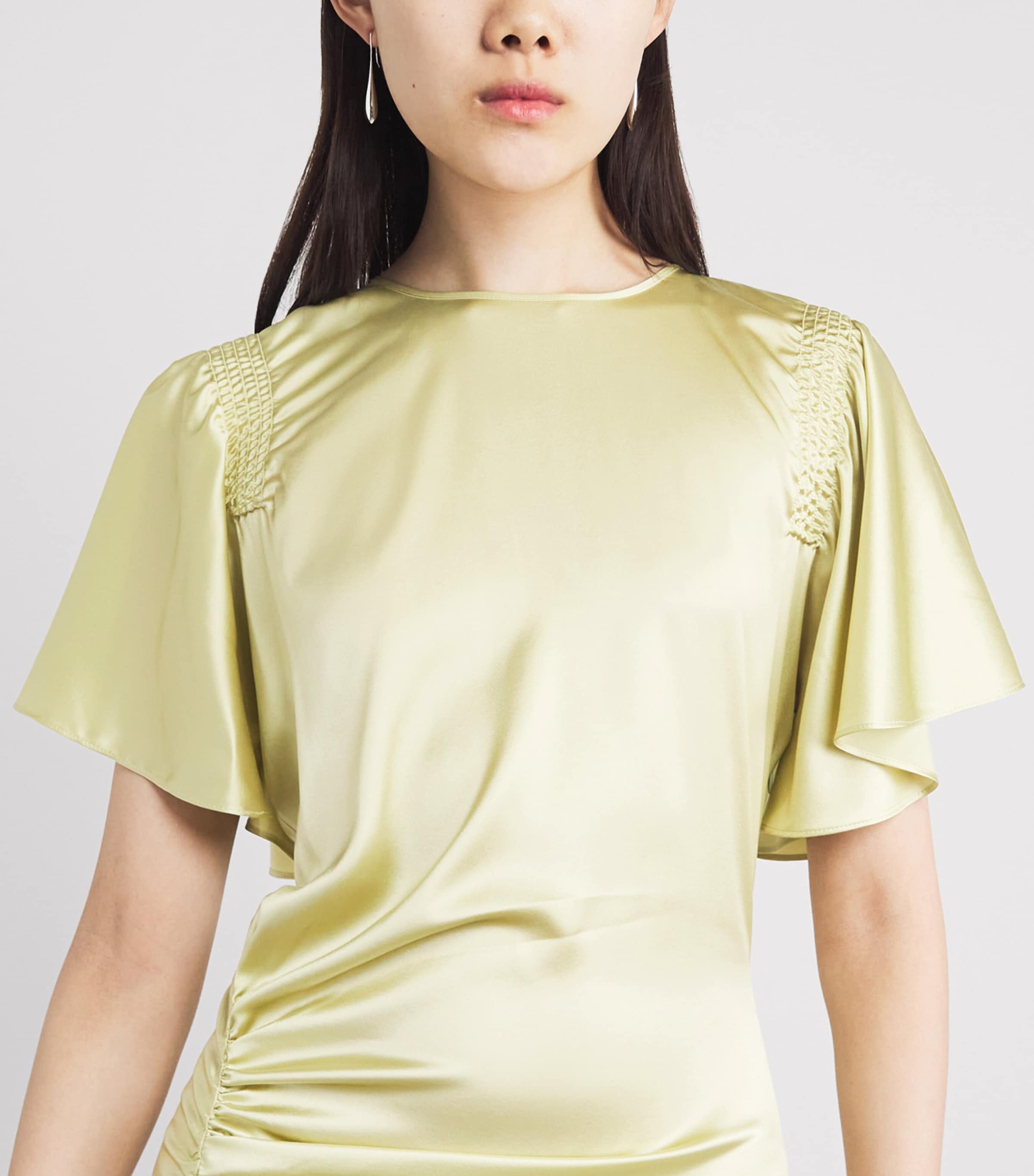 Veronica Beard Womens Silk-Blend Huntleigh Midi Dress Pistachio Image 5