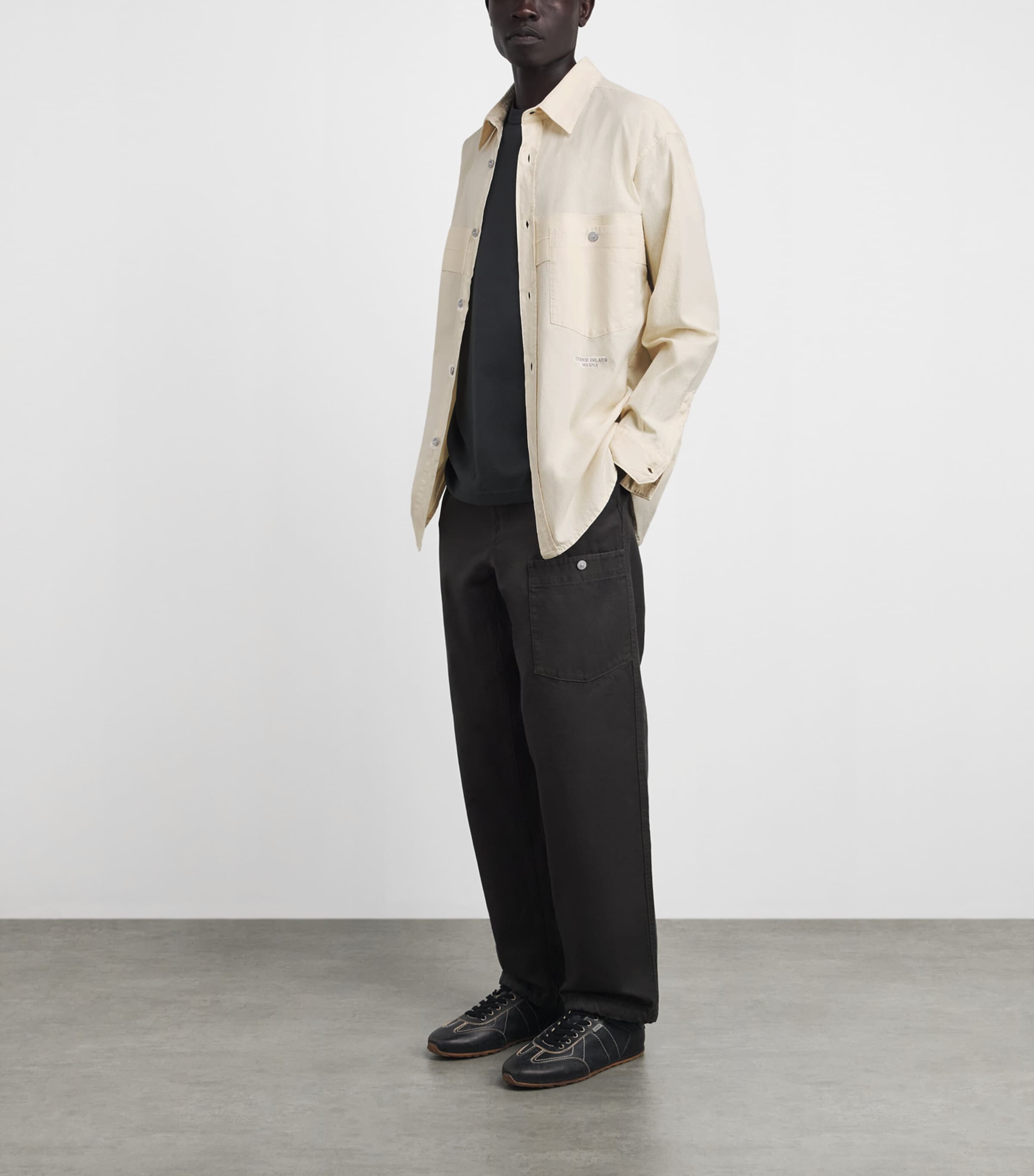 Stone Island Mens Organic Cotton Garment-Dyed Overshirt Image 2